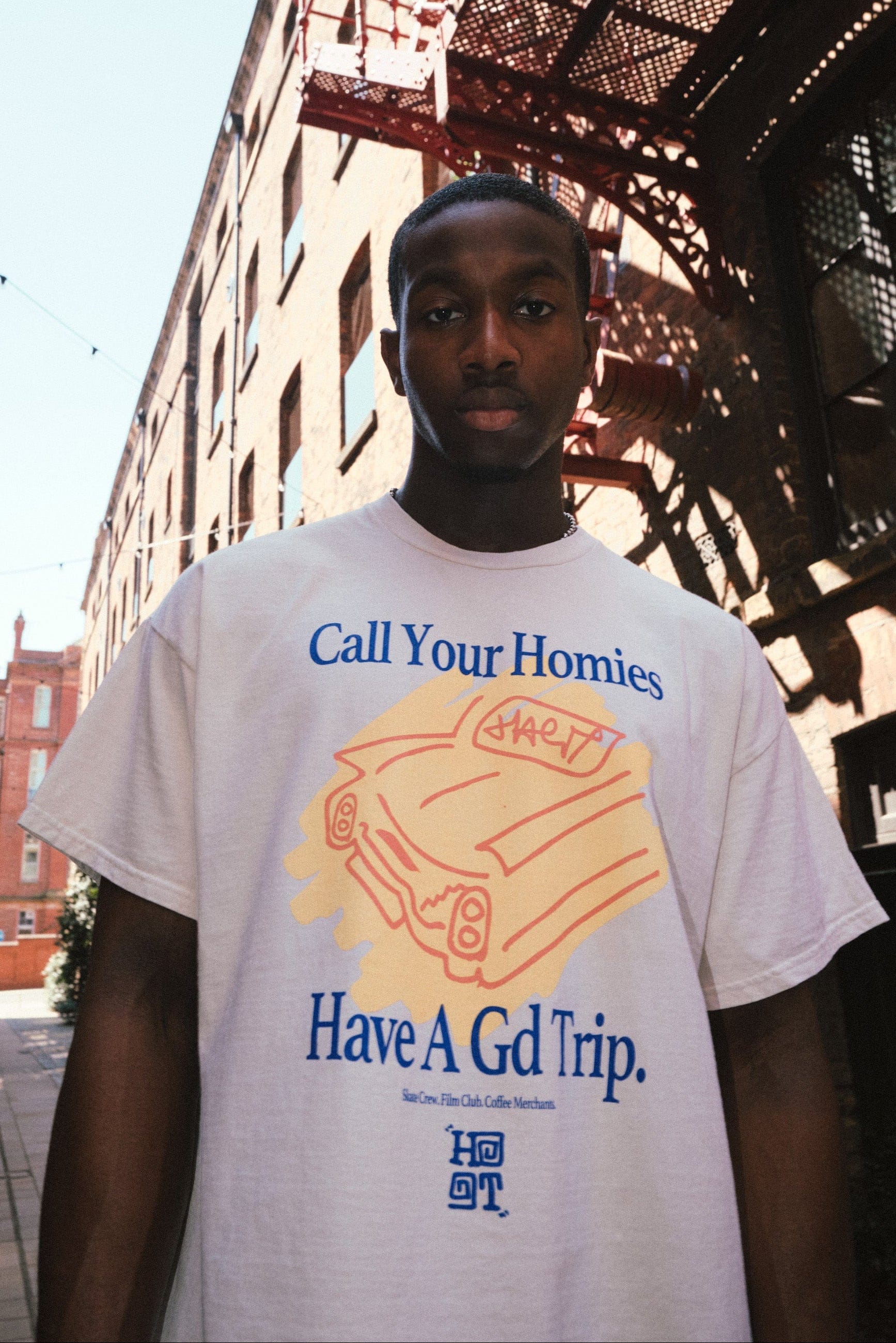 HAVE A GD TRIP 'On The Road' Vintage Washed Tee - Cream