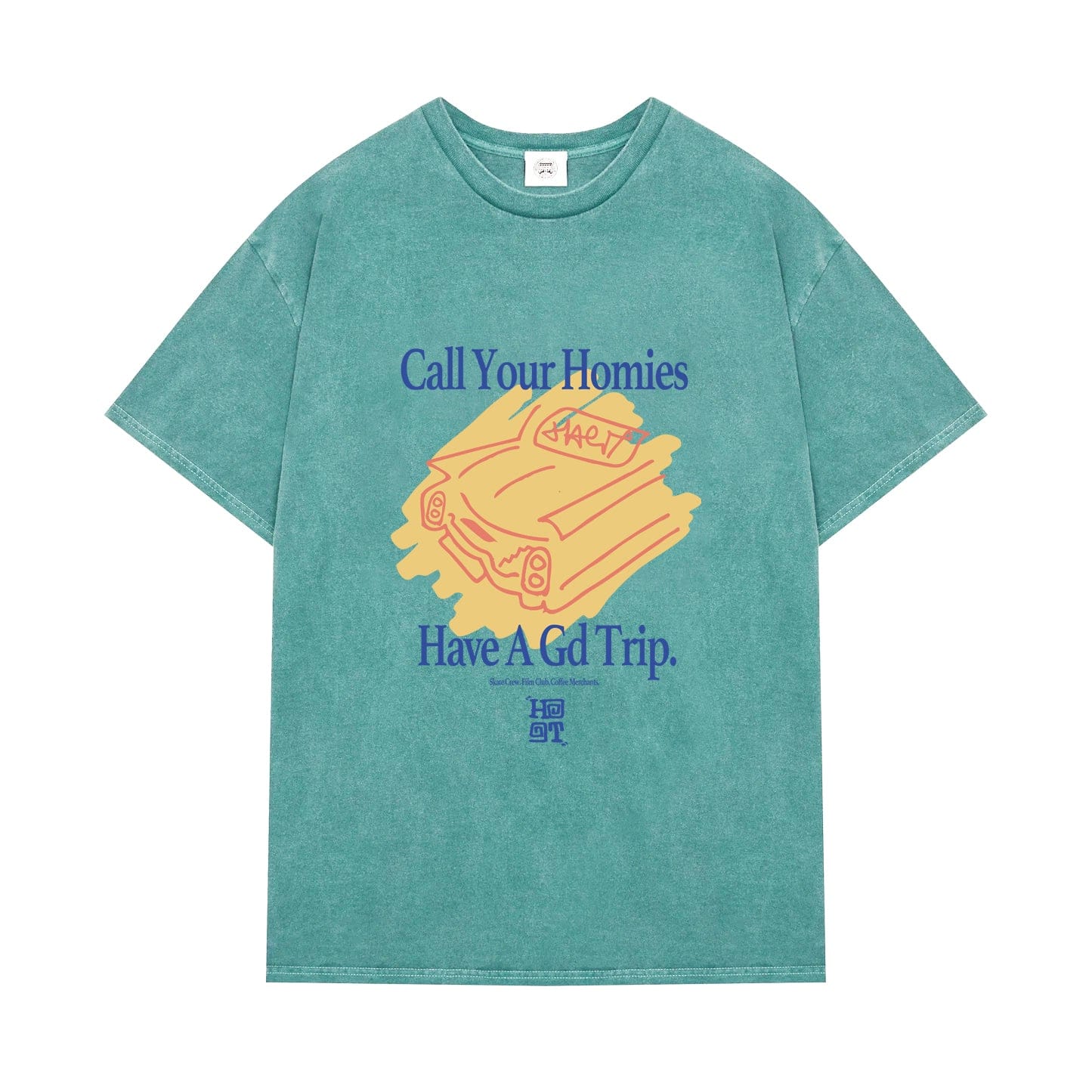 HAVE A GD TRIP 'On The Road' Vintage Washed Tee - Aqua