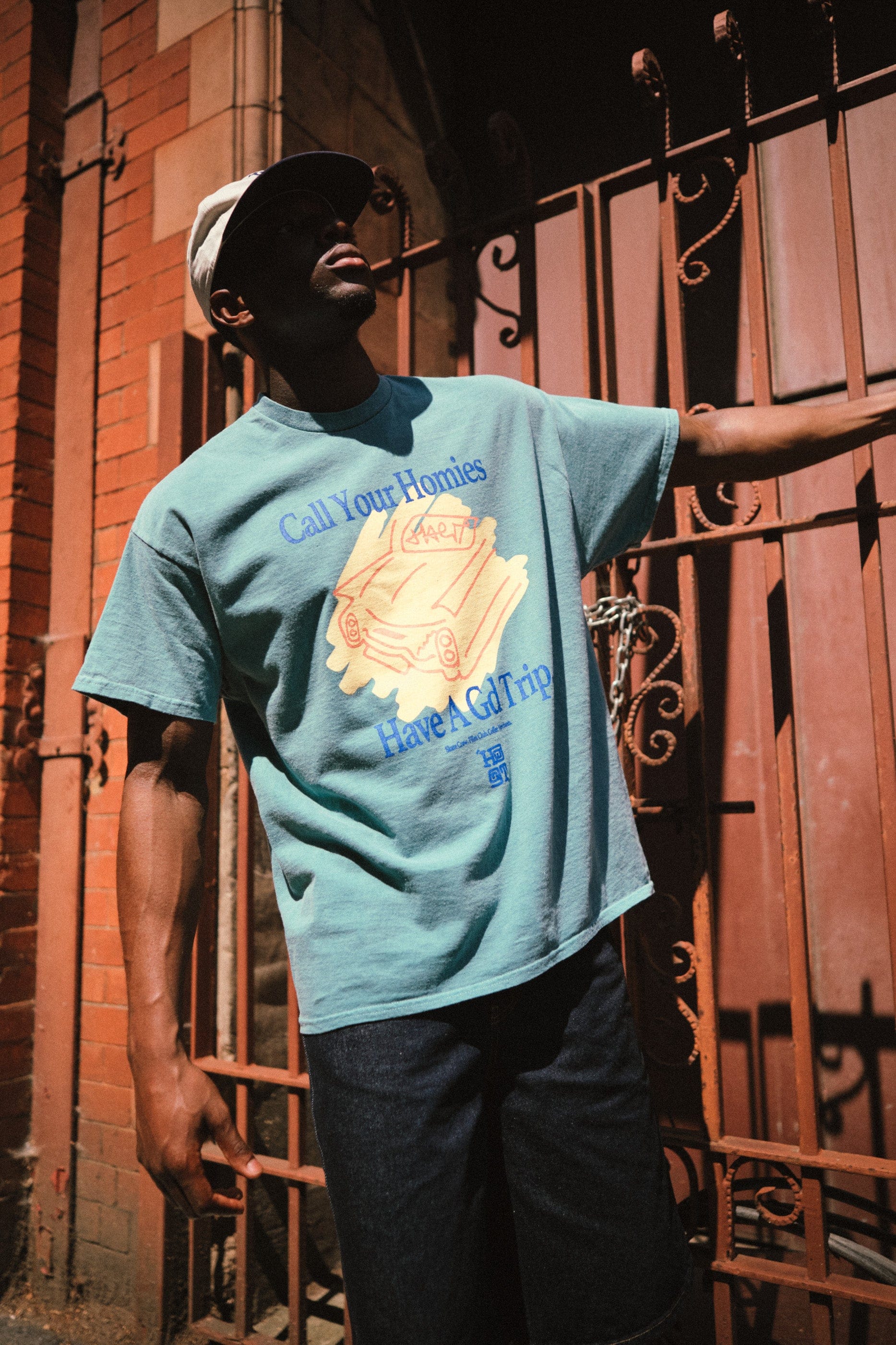 HAVE A GD TRIP 'On The Road' Vintage Washed Tee - Aqua