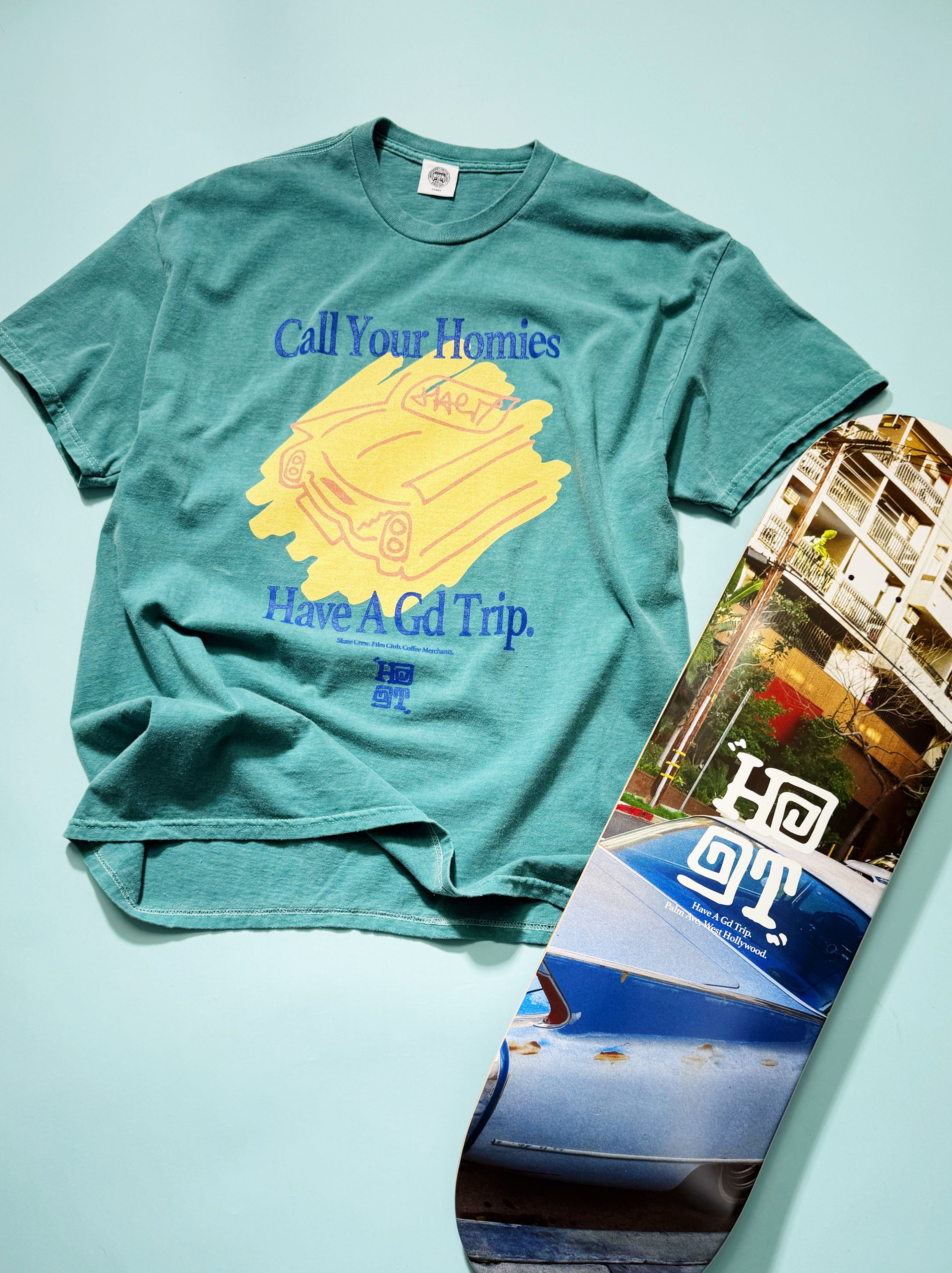 HAVE A GD TRIP 'On The Road' Vintage Washed Tee - Aqua