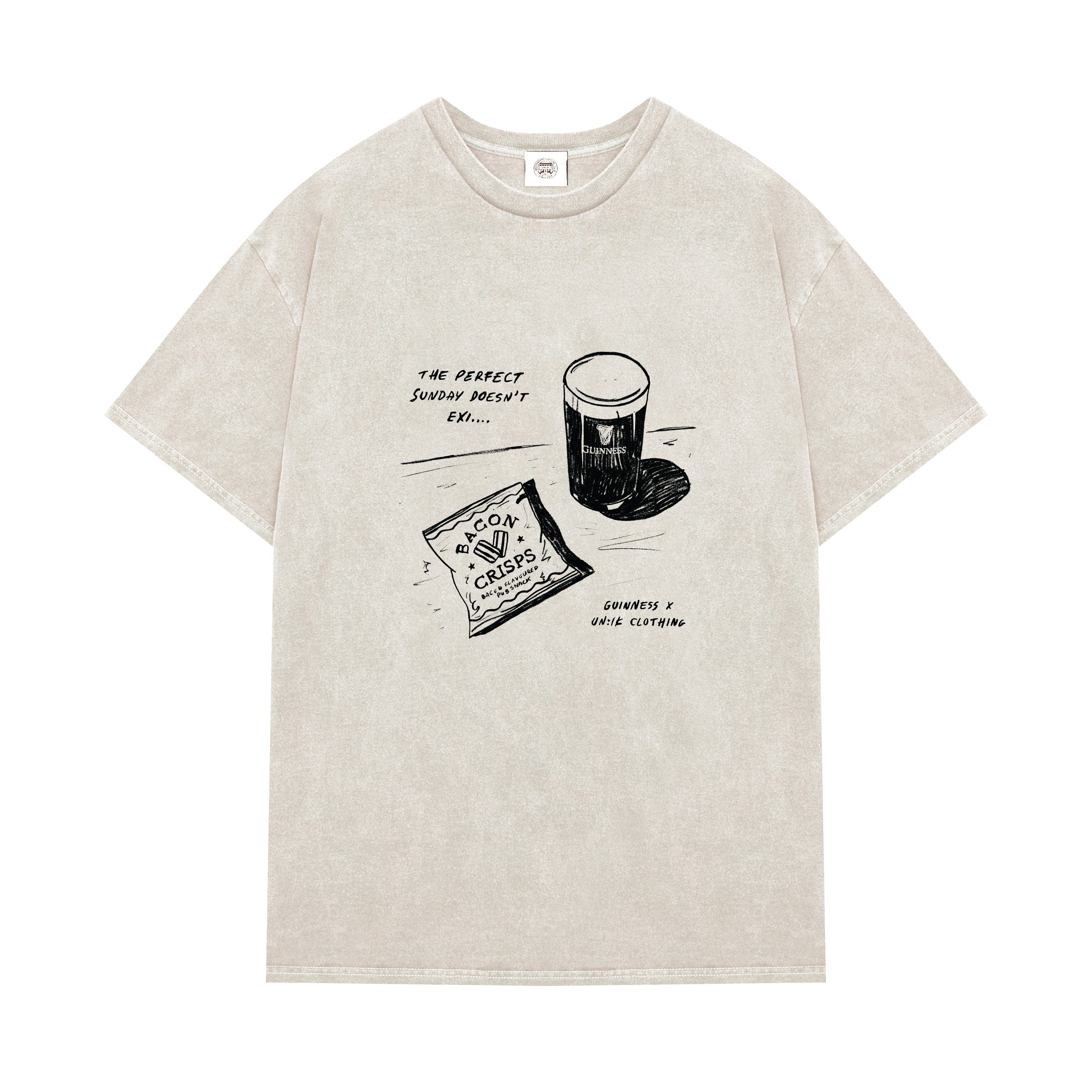 Guinness x UN:IK 'Perfect Sunday' Vintage Washed Tee - Sand
