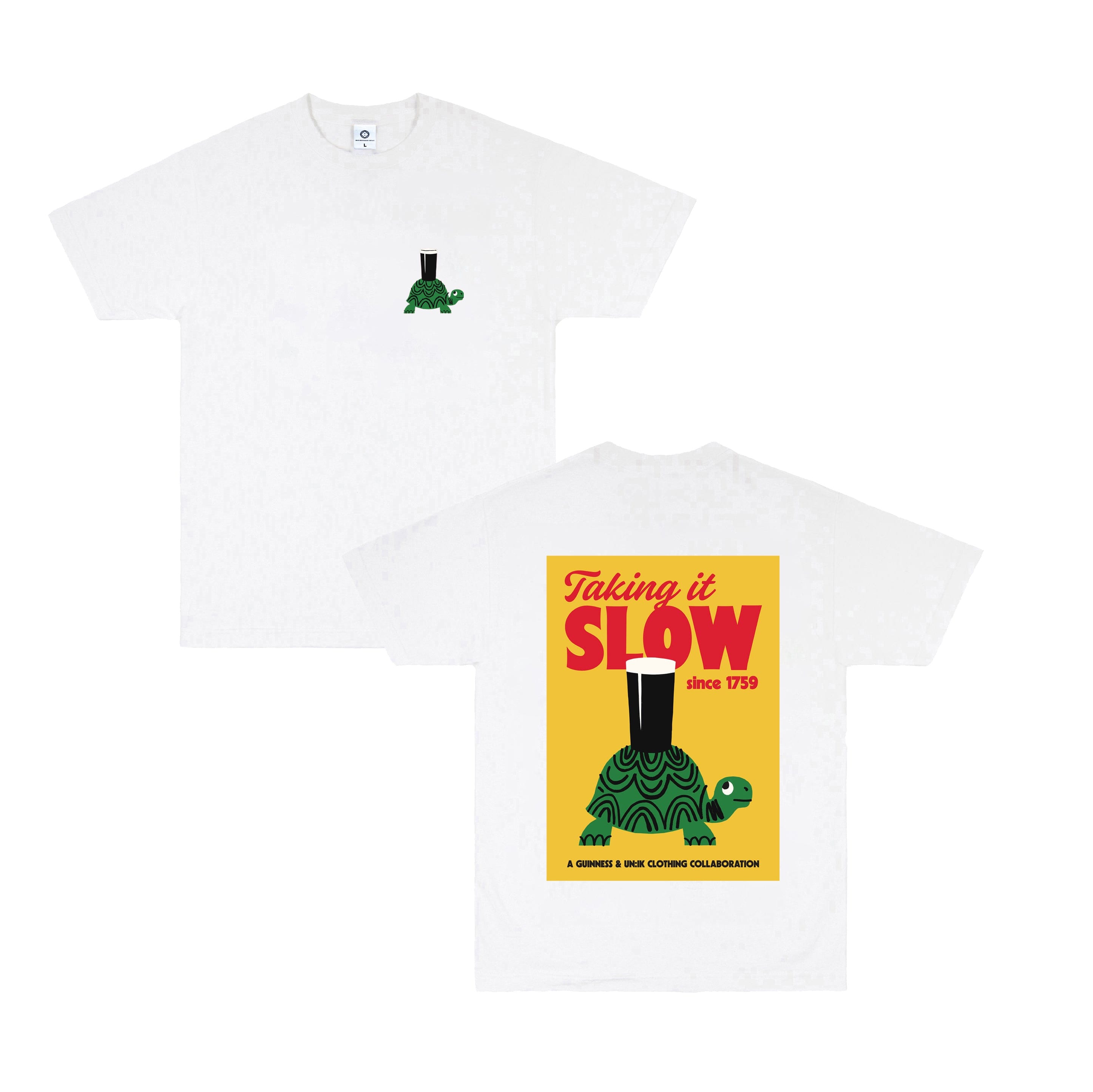 Guinness x UN:IK 'Retro Tortoise Poster' Tee - White