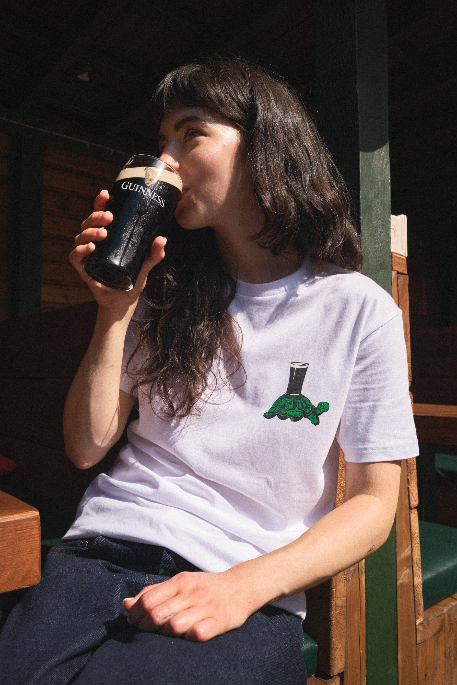 Guinness x UN:IK 'Retro Tortoise Poster' Tee - White