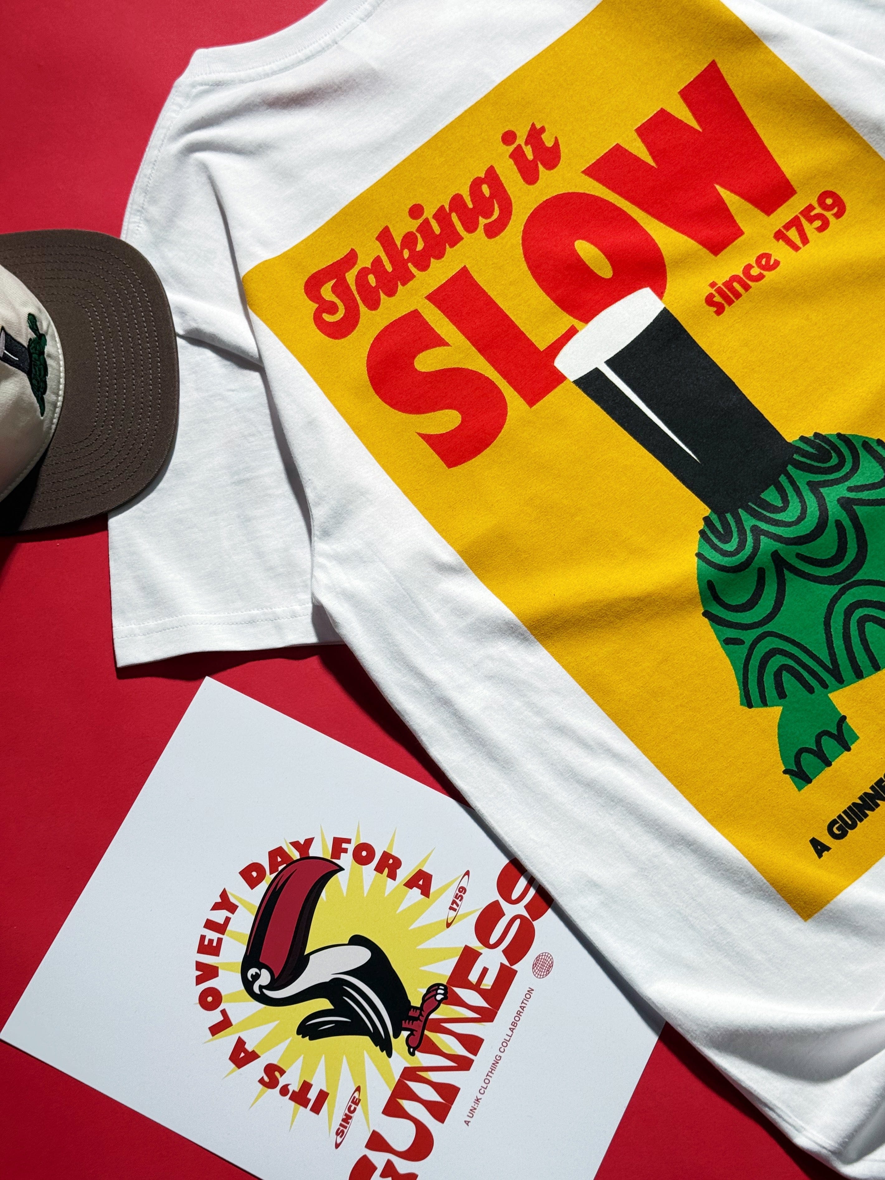 Guinness x UN:IK 'Retro Tortoise Poster' Tee - White