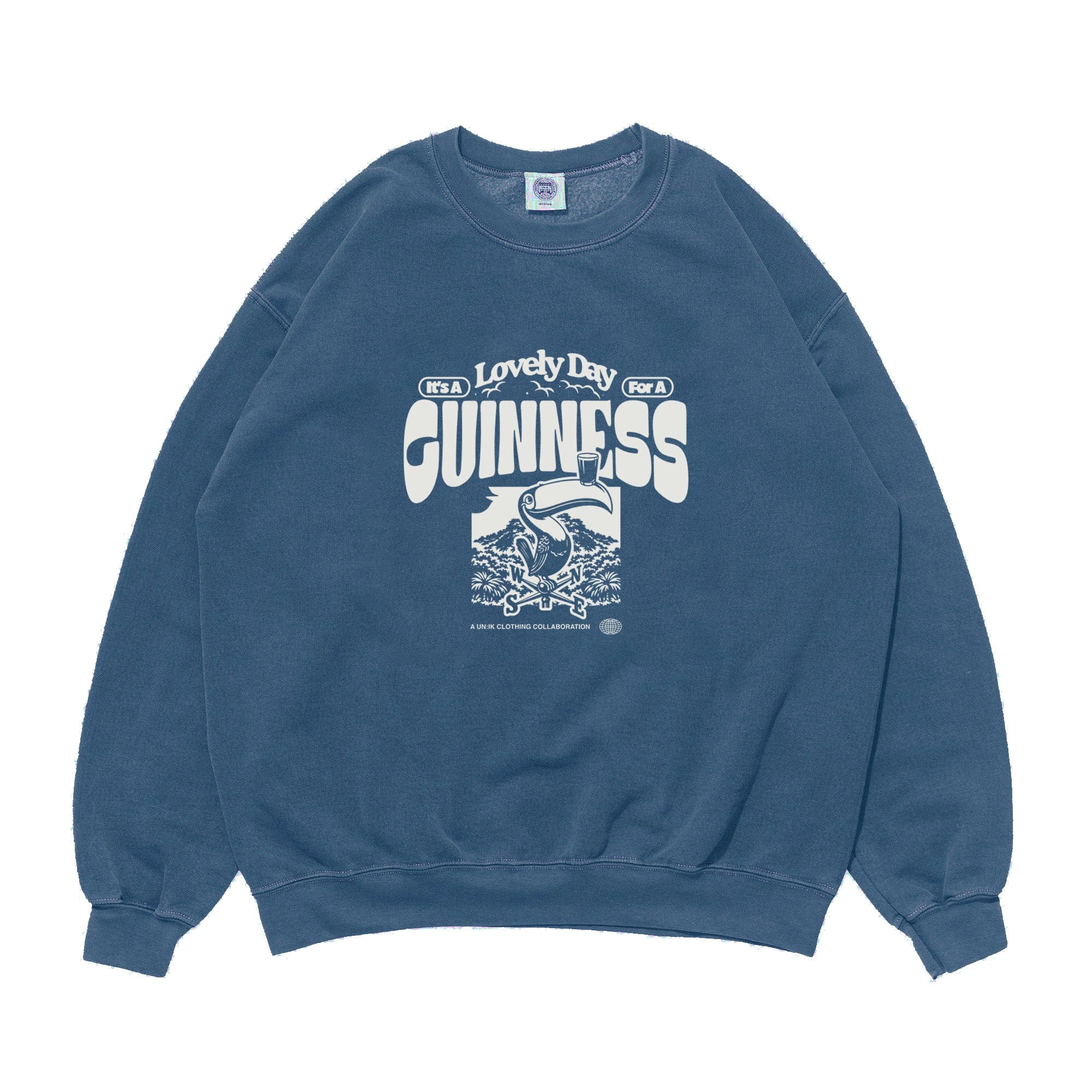 Guinness x UN:IK 'Locations' Vintage Washed Sweater - Blue