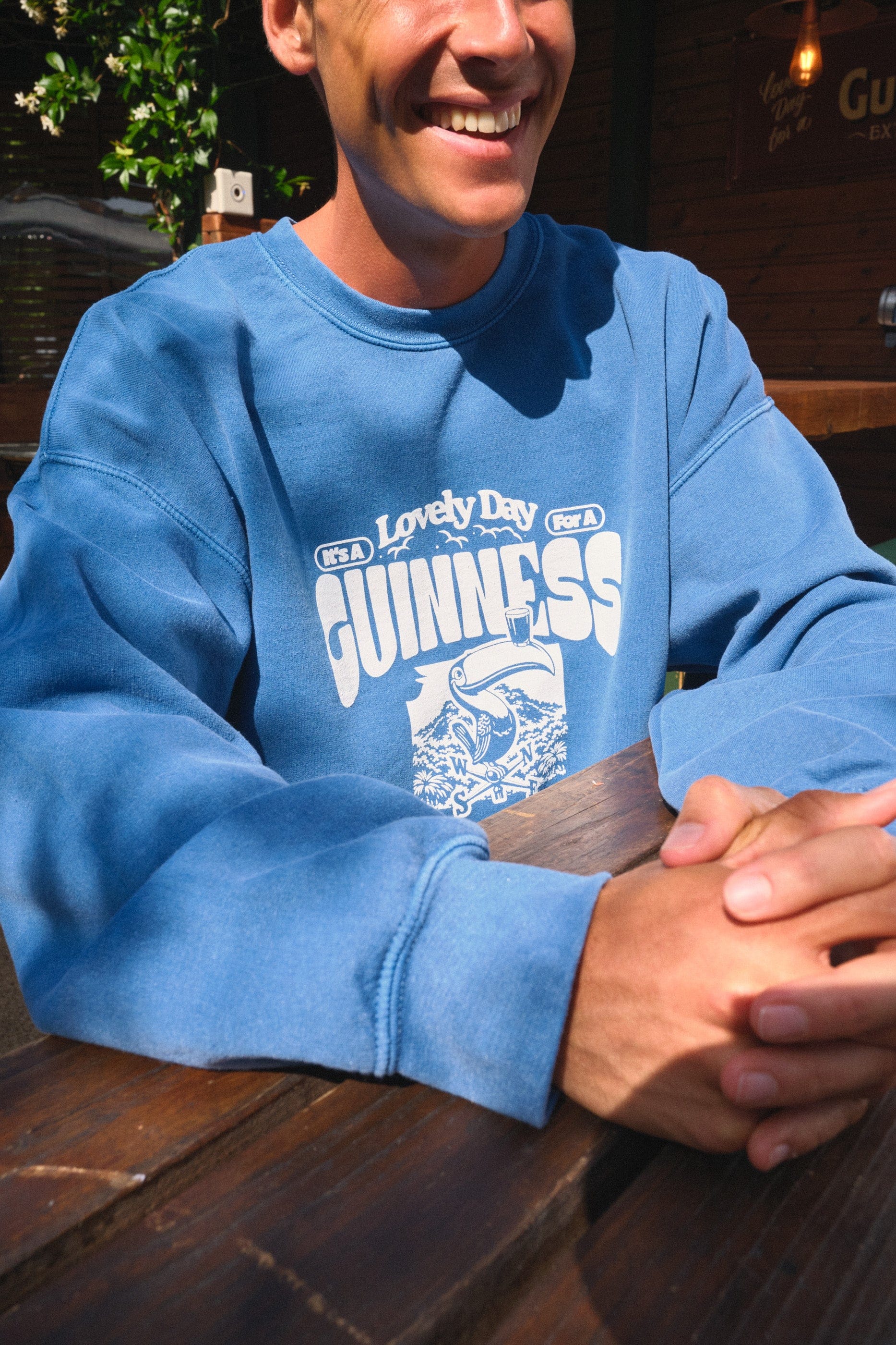 Guinness x UN:IK 'Locations' Vintage Washed Sweater - Blue