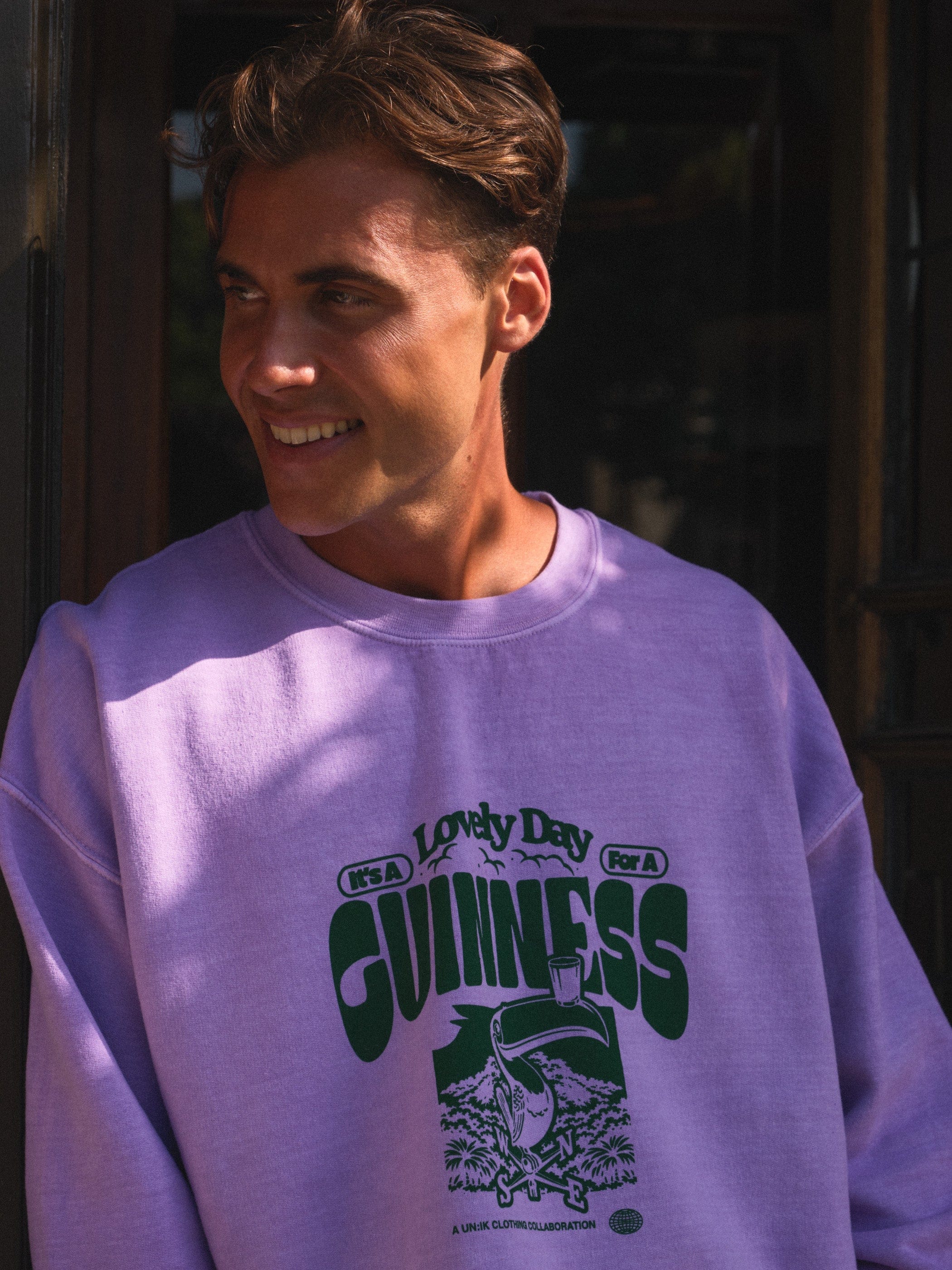 Guinness x UN:IK 'Locations' Vintage Washed Sweater - Mauve