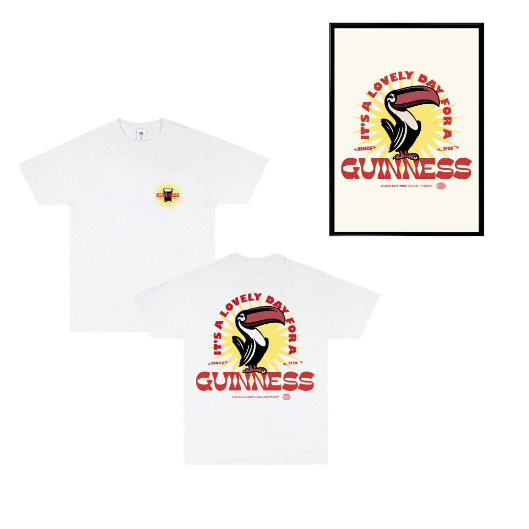Guinness x UN:IK 'Sunshine Toucan' Tee & Print Bundle