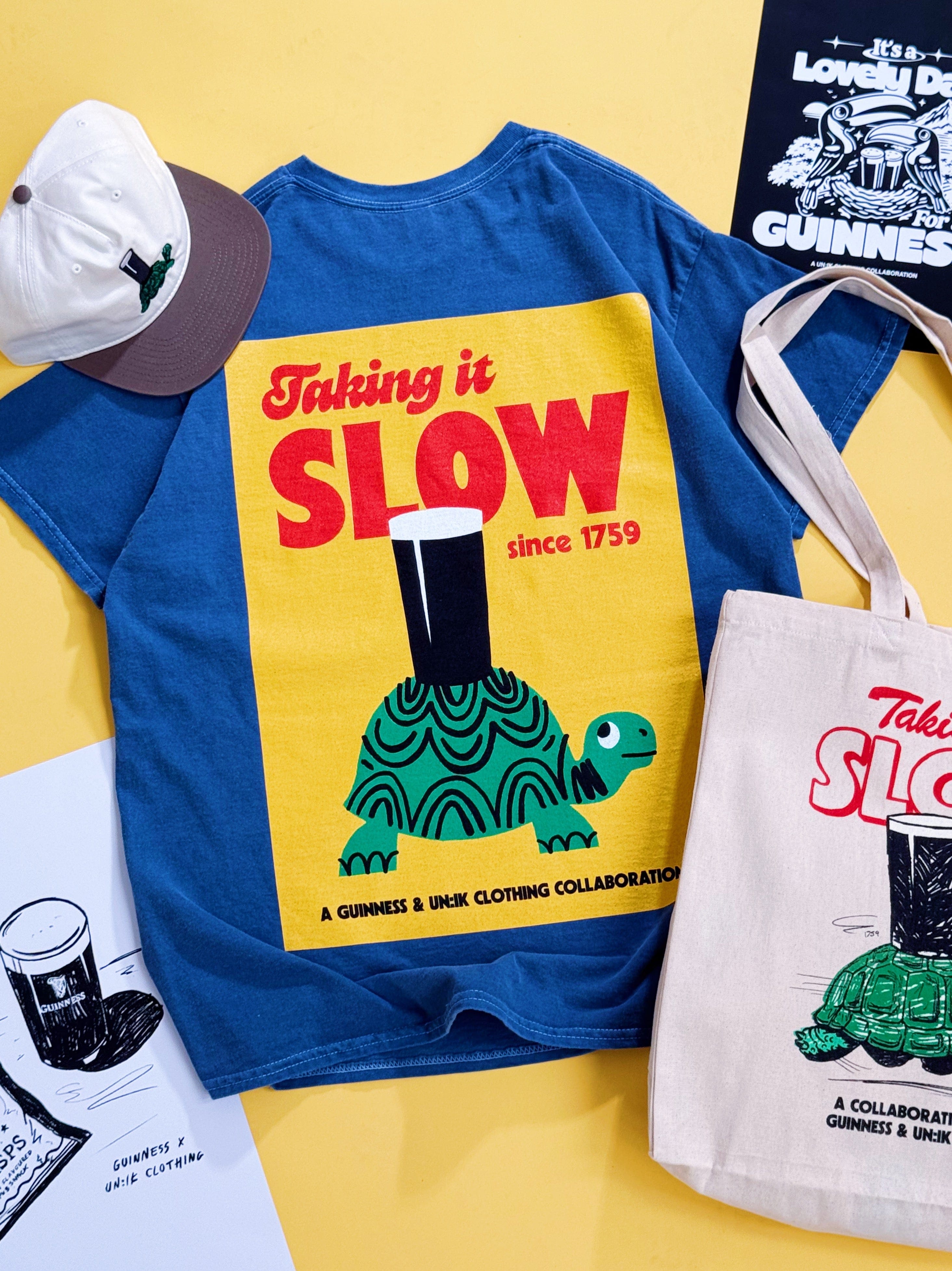 Guinness x UN:IK 'Retro Tortoise Poster' Vintage Washed Tee & Print Bundle