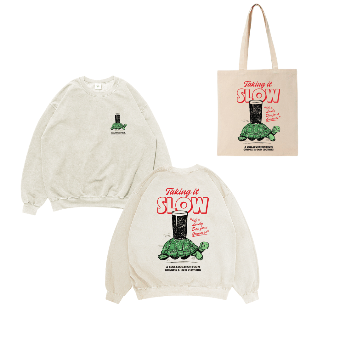 Guinness x UN:IK 'Tortoise' Vintage Washed Sweater & Tote Bundle