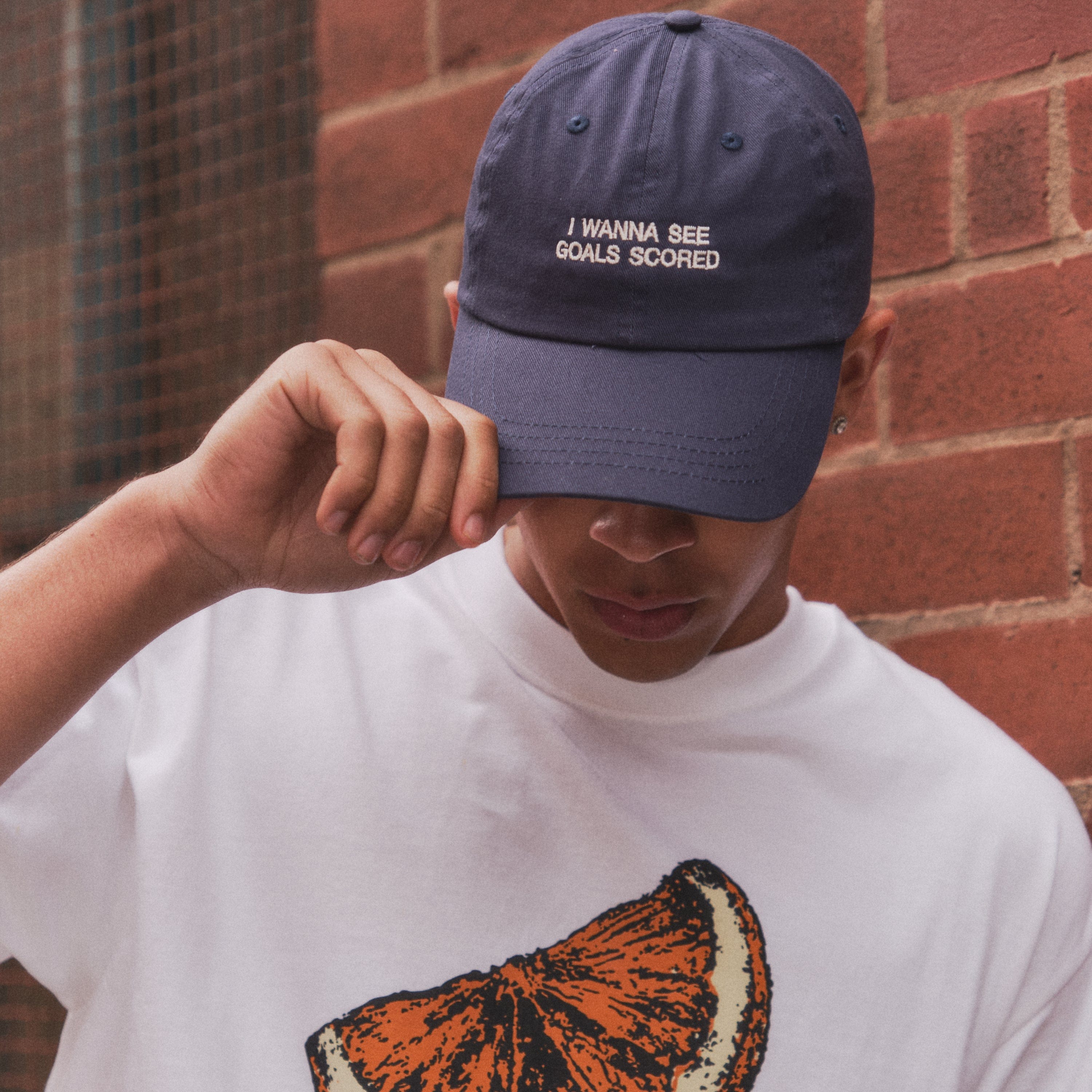 Vice 84 'I Wanna See Goals Scored' 6 Panel Dad Cap - Navy