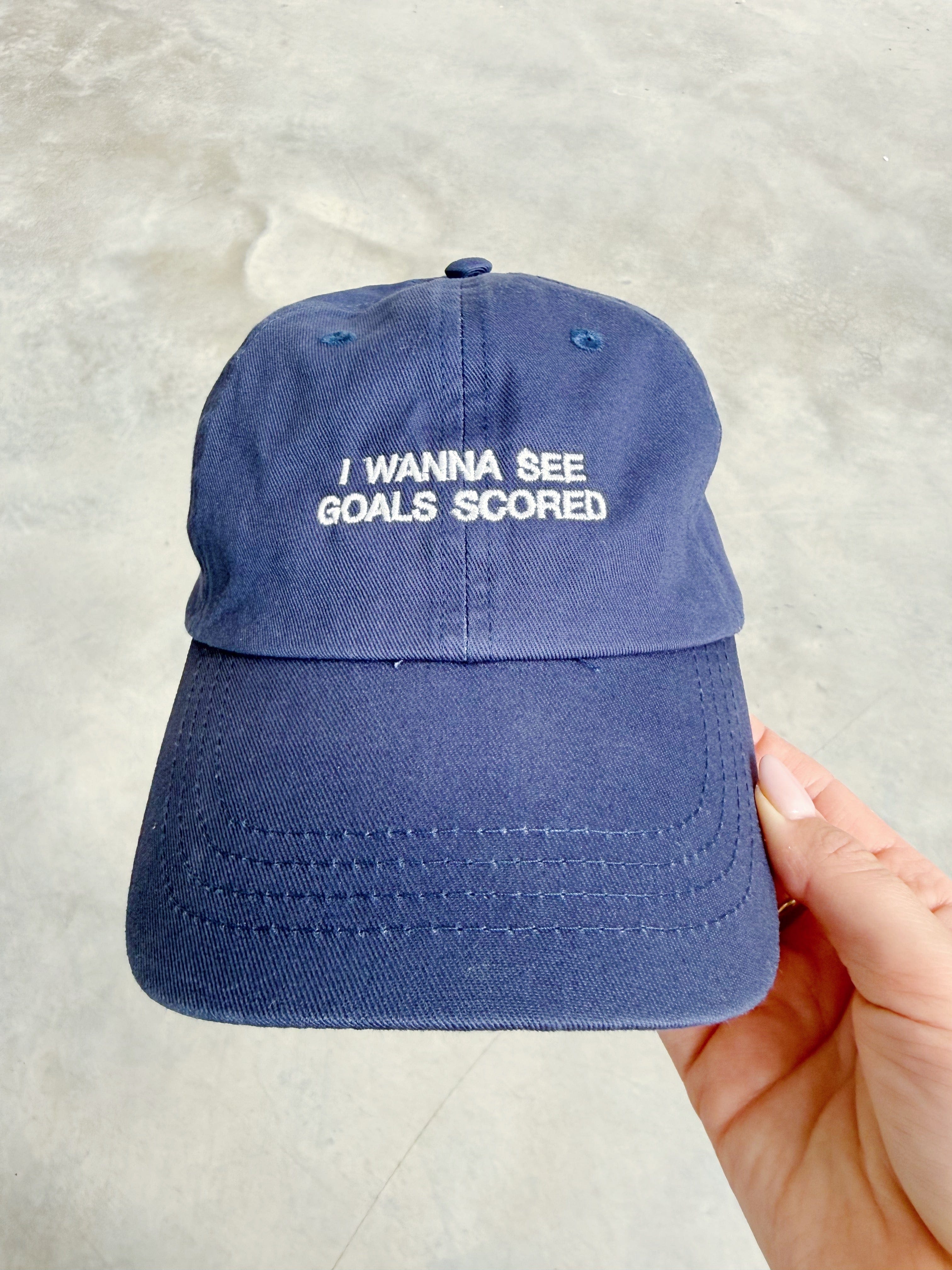 Vice 84 'I Wanna See Goals Scored' 6 Panel Dad Cap - Navy