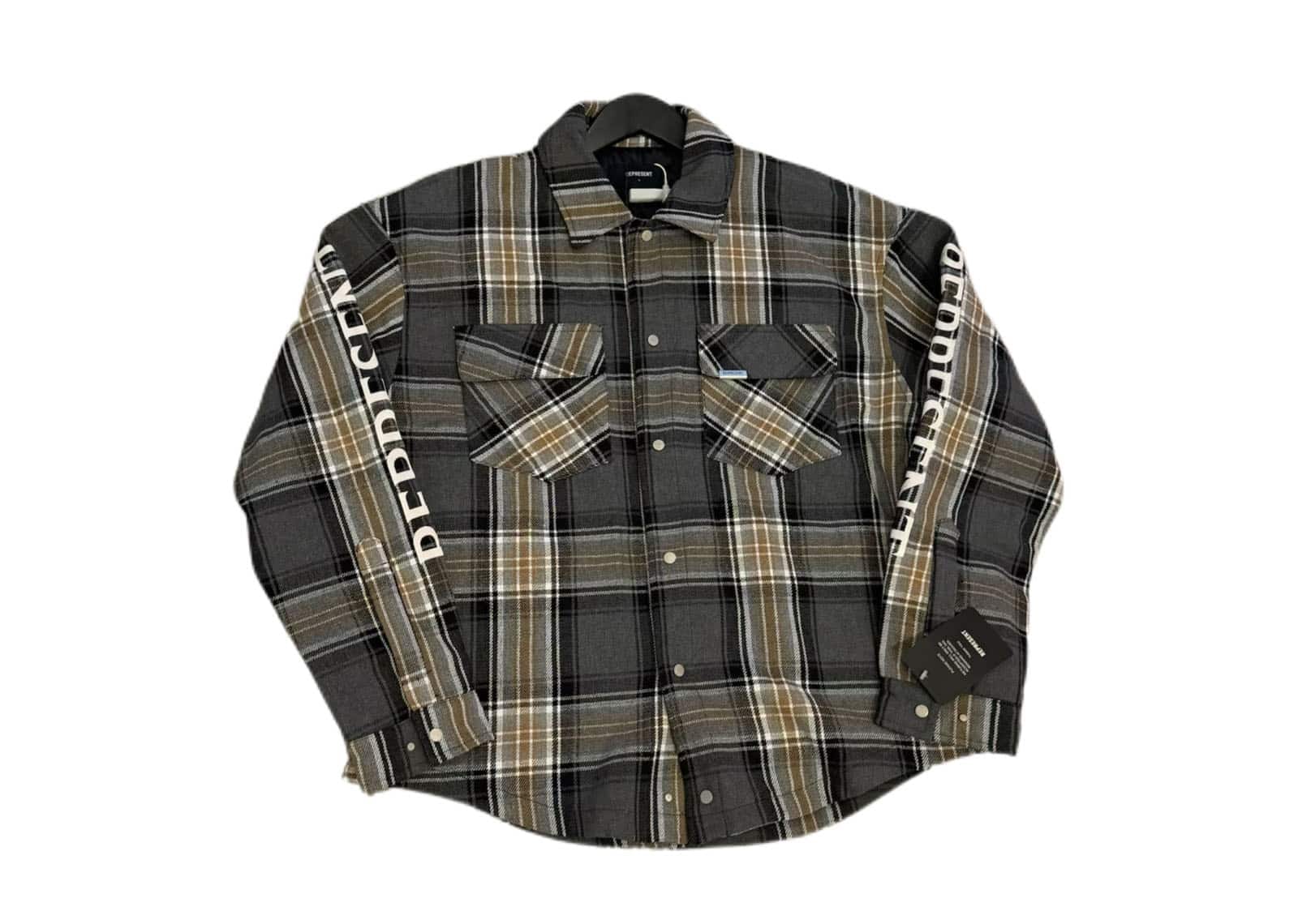 Represent Quilted Flannel Shirt Check Grey