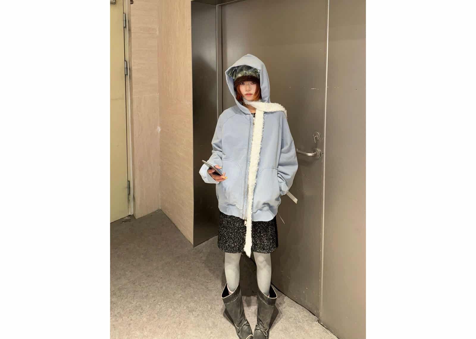 Karakoroo Multi Zip Up Hoodie Sky Blue
