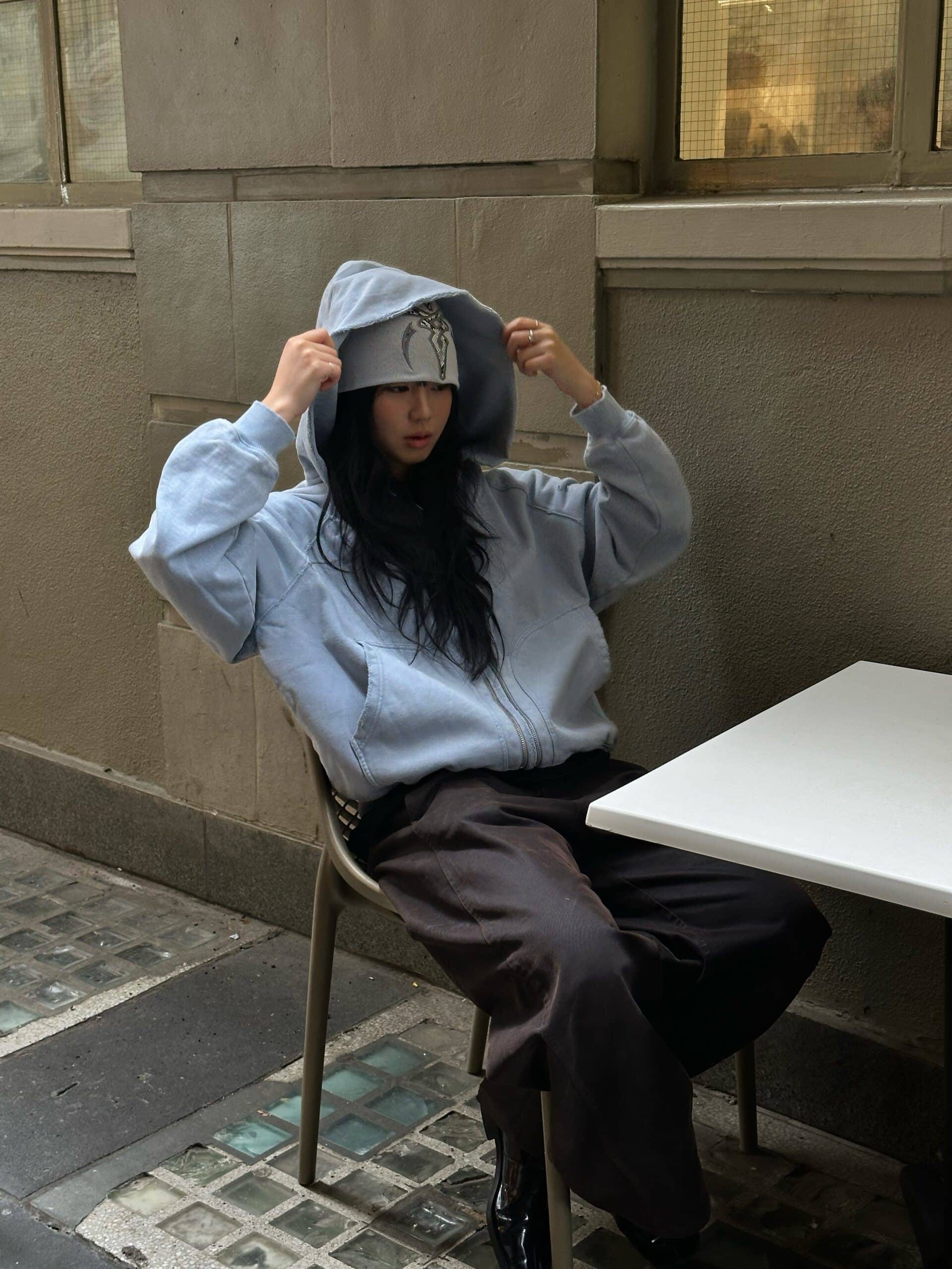 Karakoroo Multi Zip Up Hoodie Sky Blue
