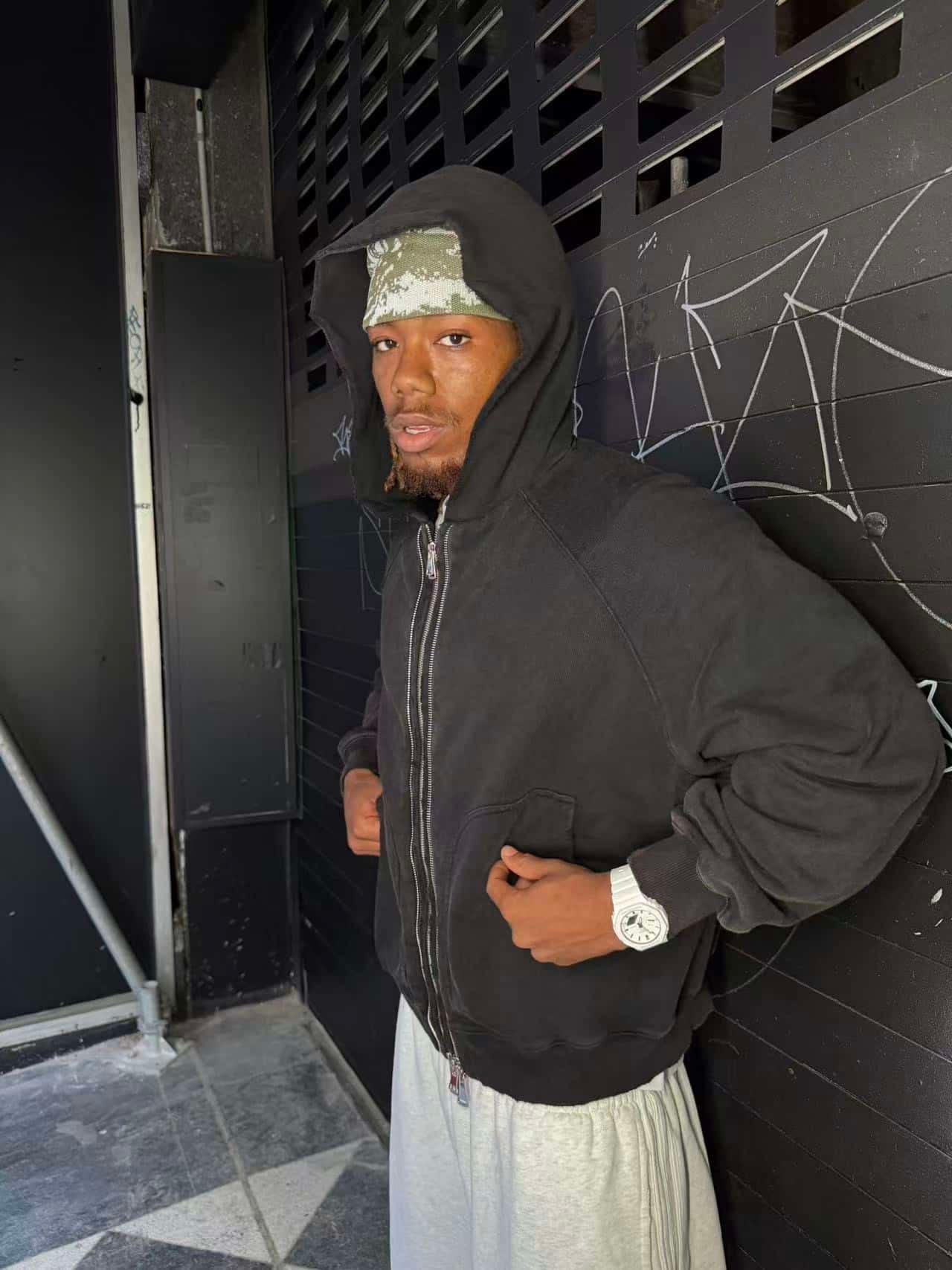 Karakoroo Multi Zip Up Hoodie Black