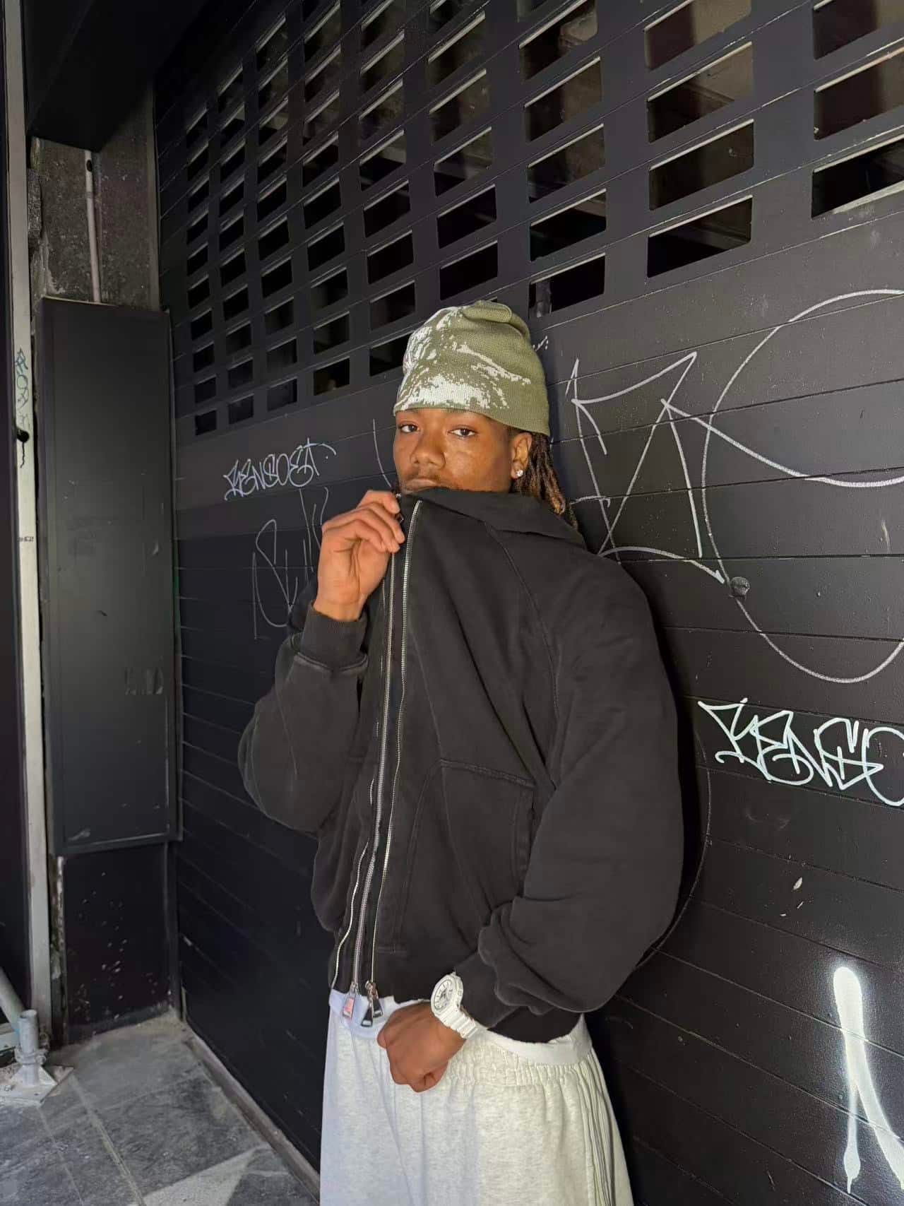 Karakoroo Multi Zip Up Hoodie Black
