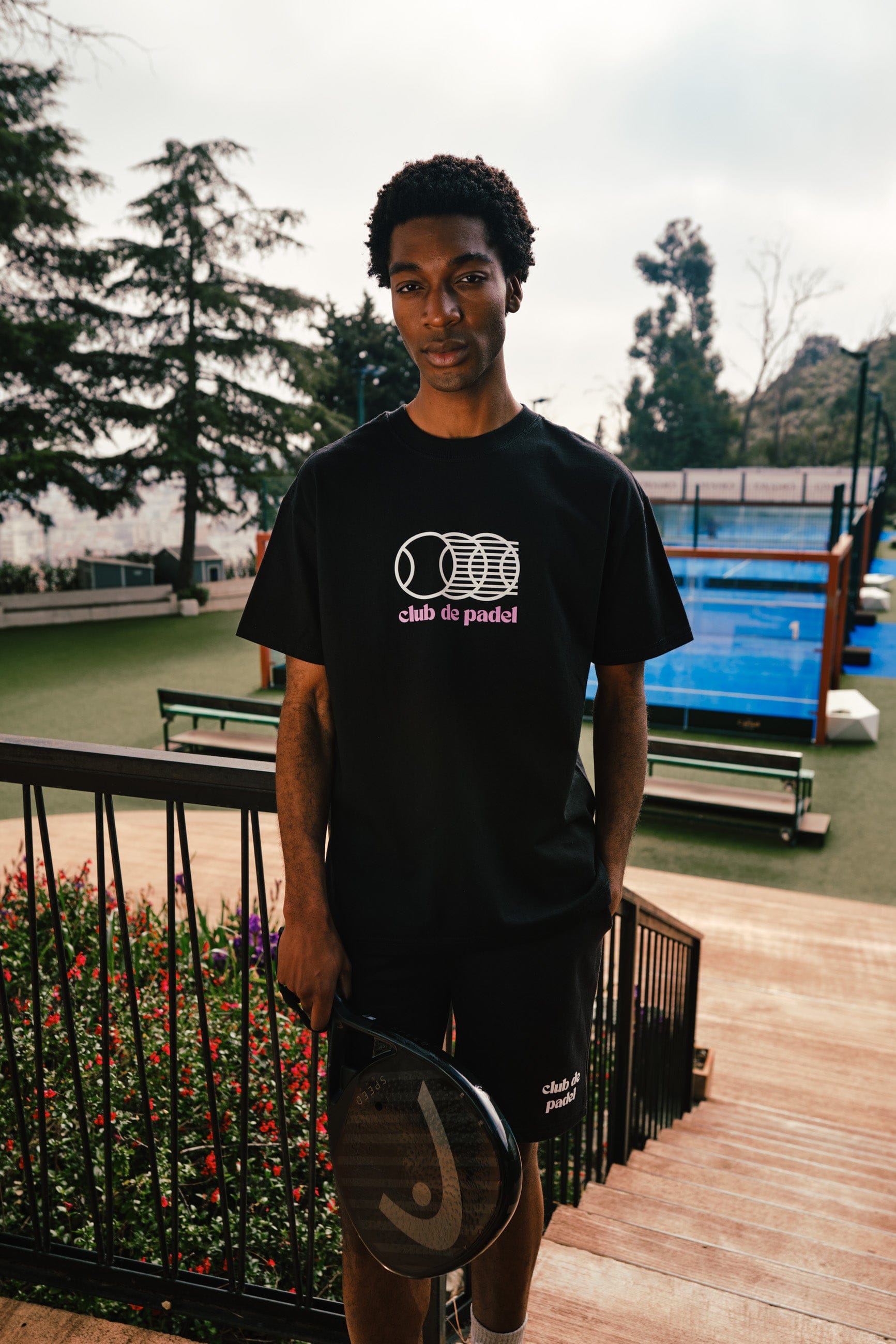 Club de Padel 'Smash' Tee - Black