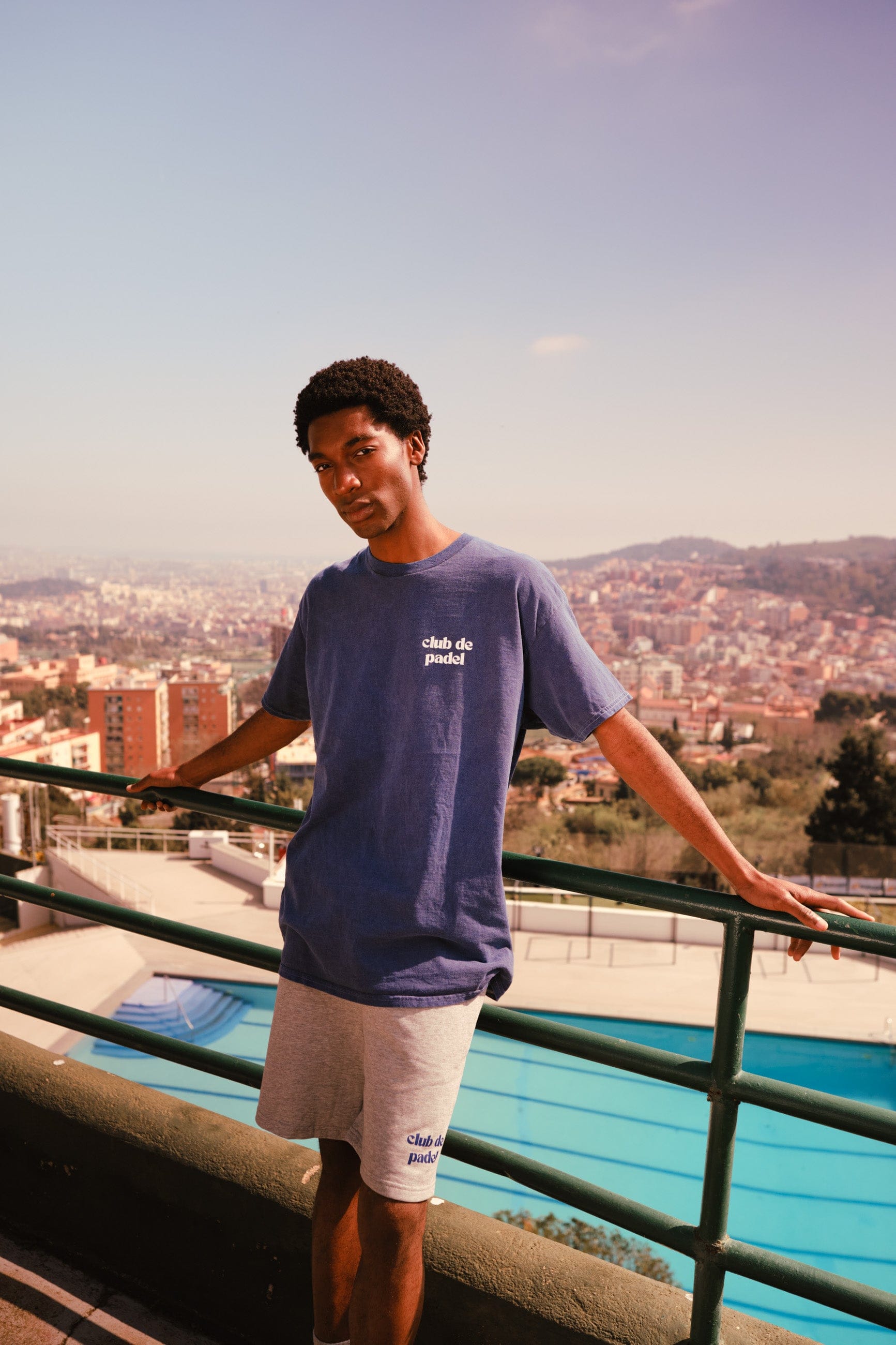 Club de Padel 'Smash' Vintage Washed Tee - Navy