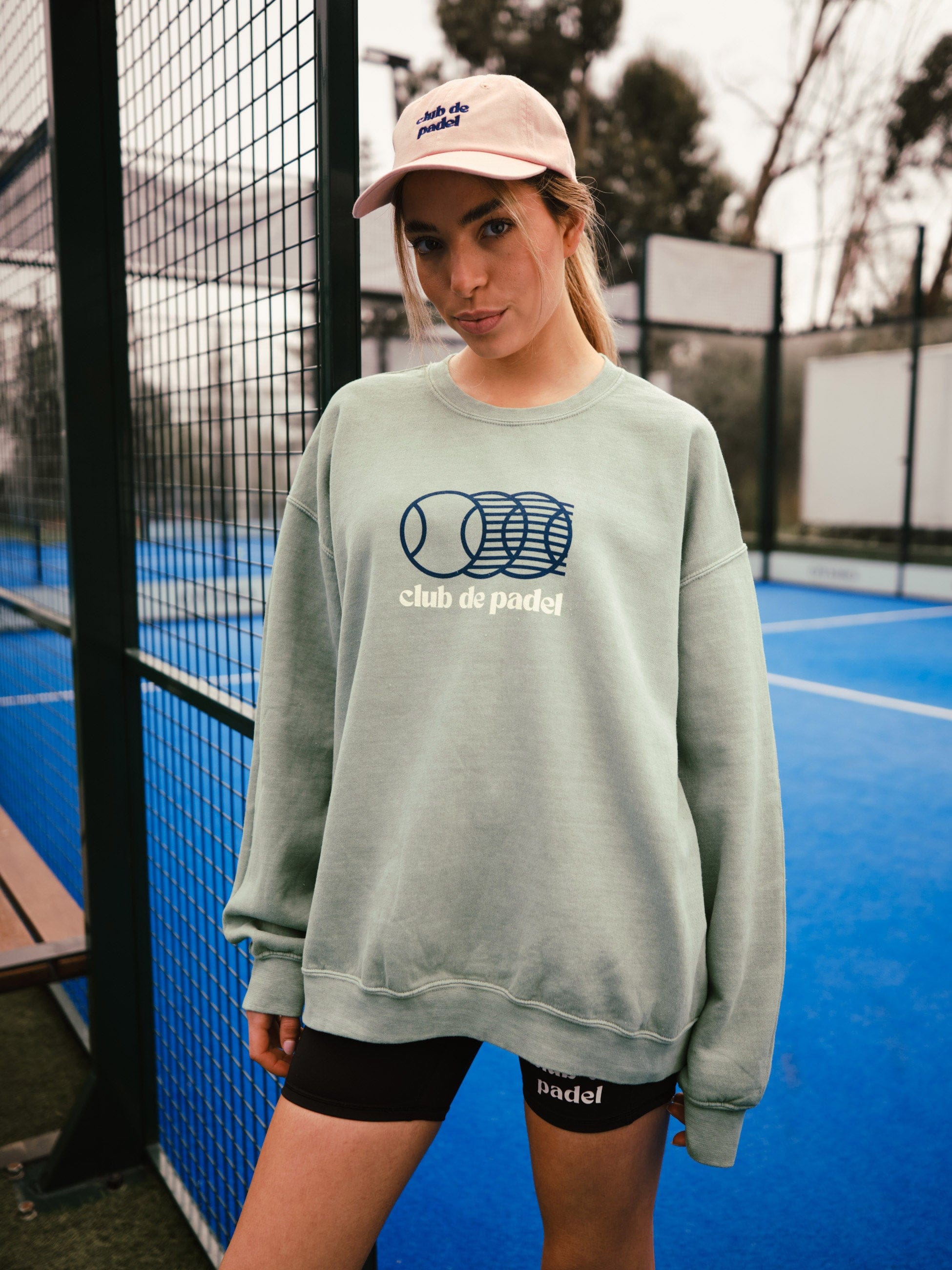 Club de Padel 'Smash' Vintage Washed Sweater - Sage