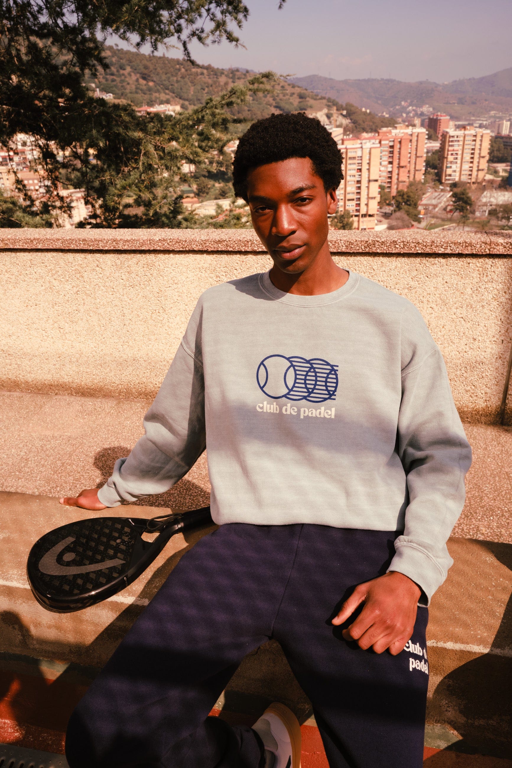 Club de Padel 'Smash' Vintage Washed Sweater - Sage