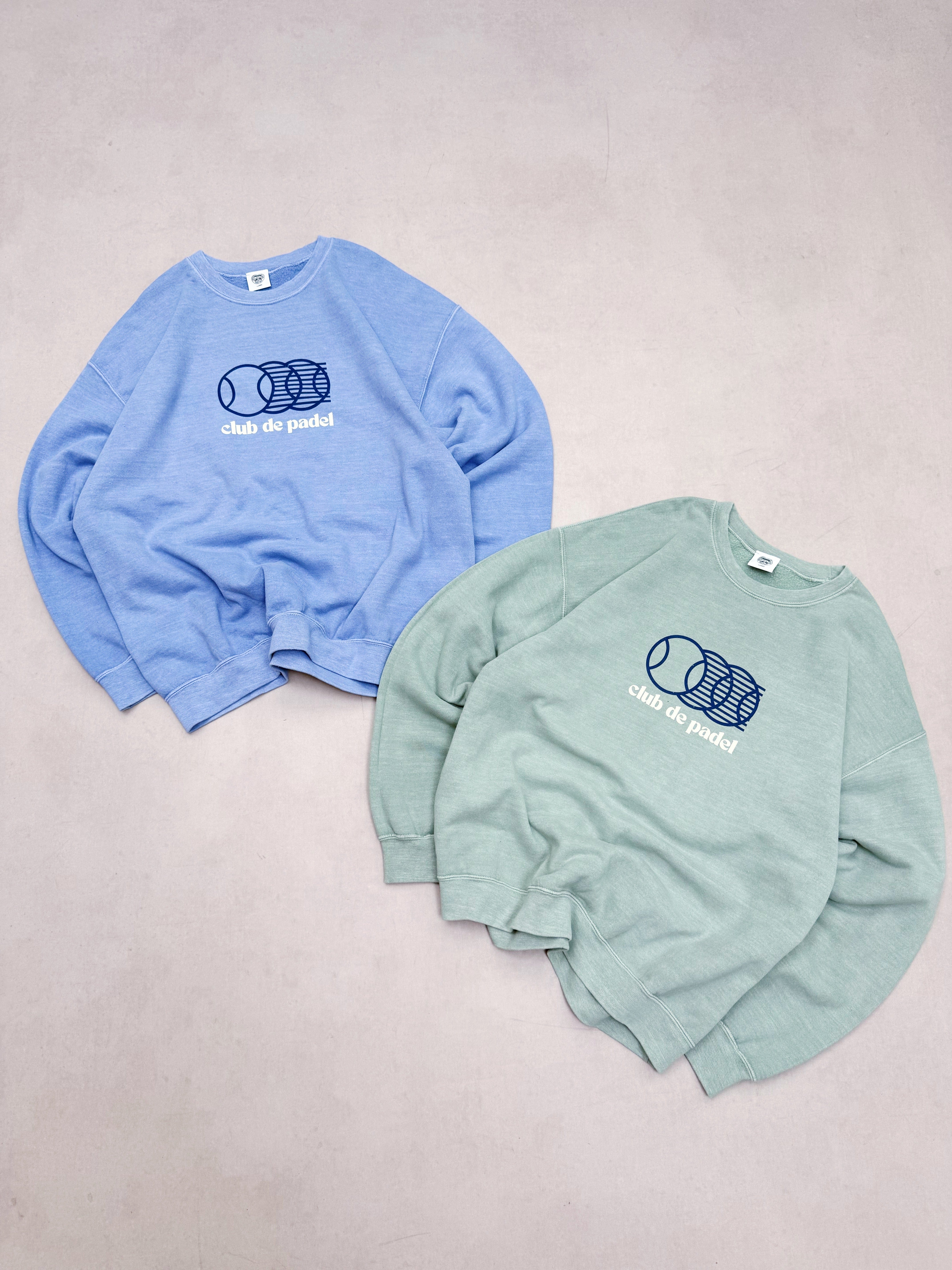 Club de Padel 'Smash' Vintage Washed Sweater - Sage