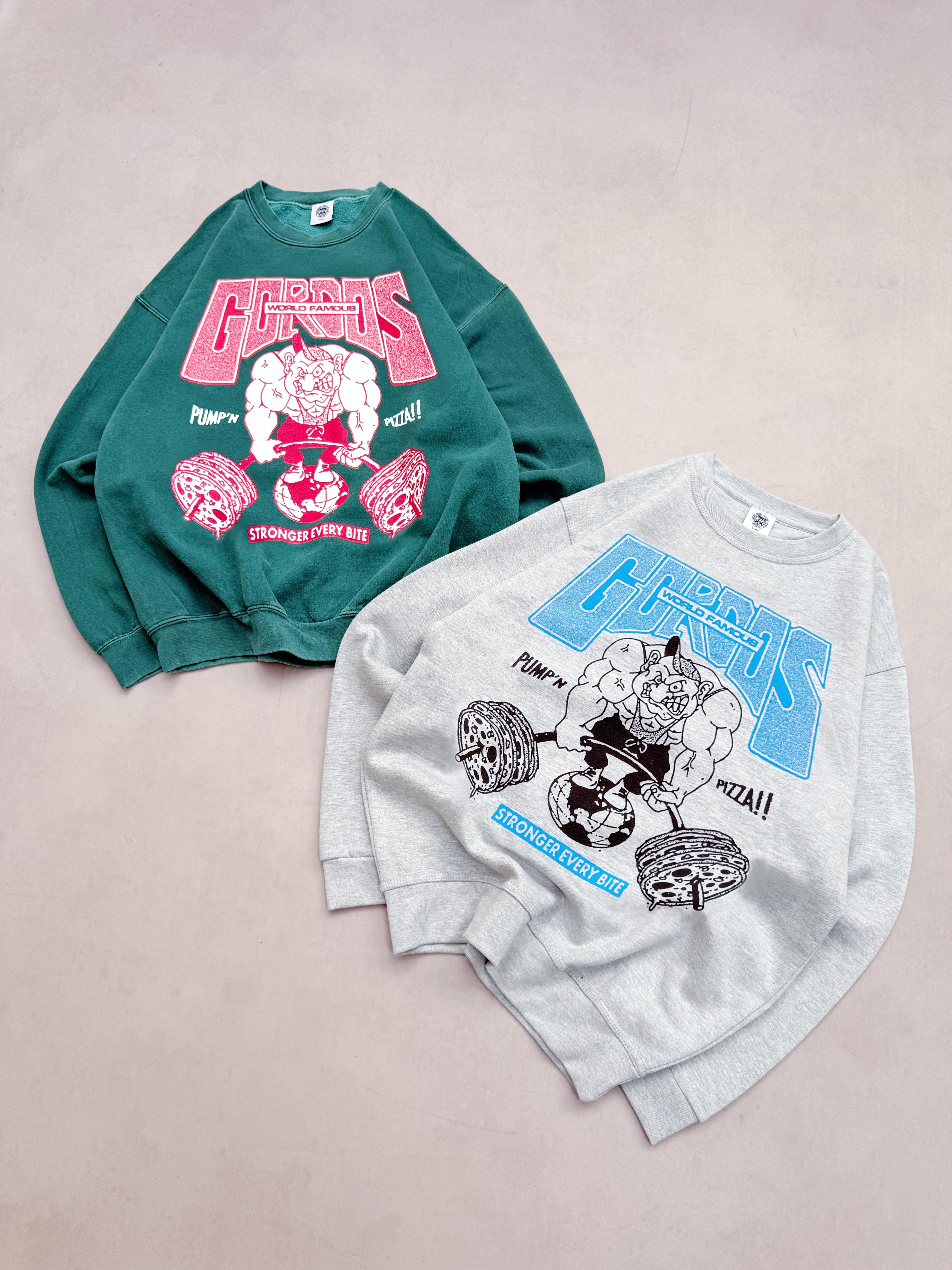Gordos Pizzeria World Famous Gordos 'Heavy Lifters' Heavy Sweater - Grey