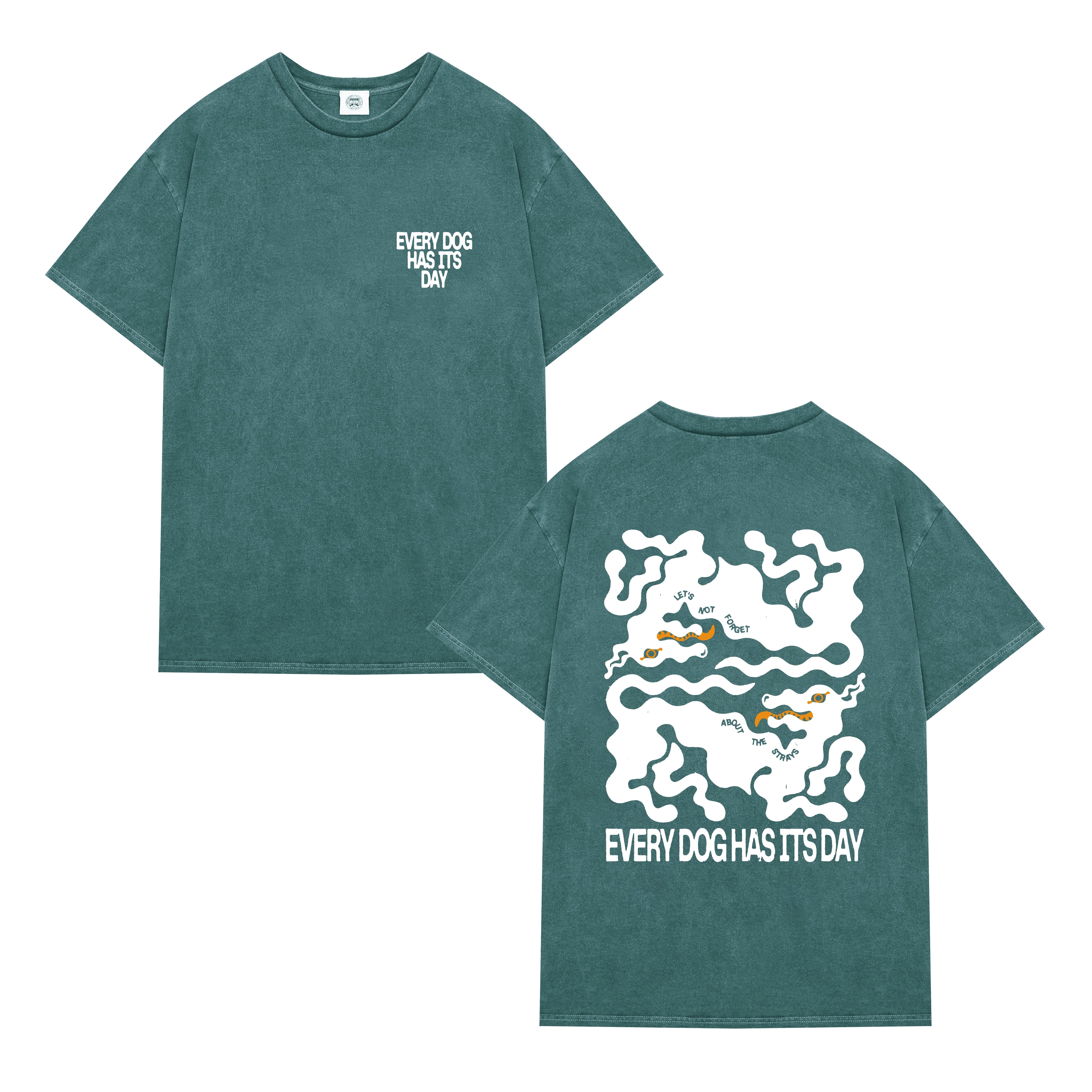 KBar Design KBAR X UN:IK 'Every Dog Has Its Day' Vintage Washed Tee - Forest