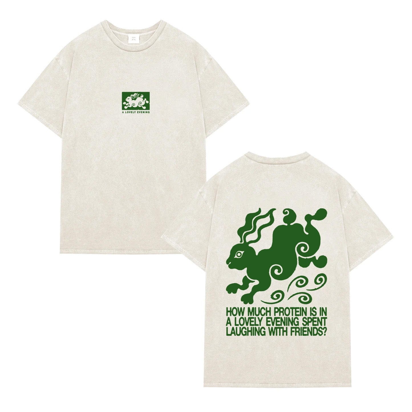 KBar Design KBAR X UN:IK 'Laughing With Friends' Vintage Washed Tee - Cream
