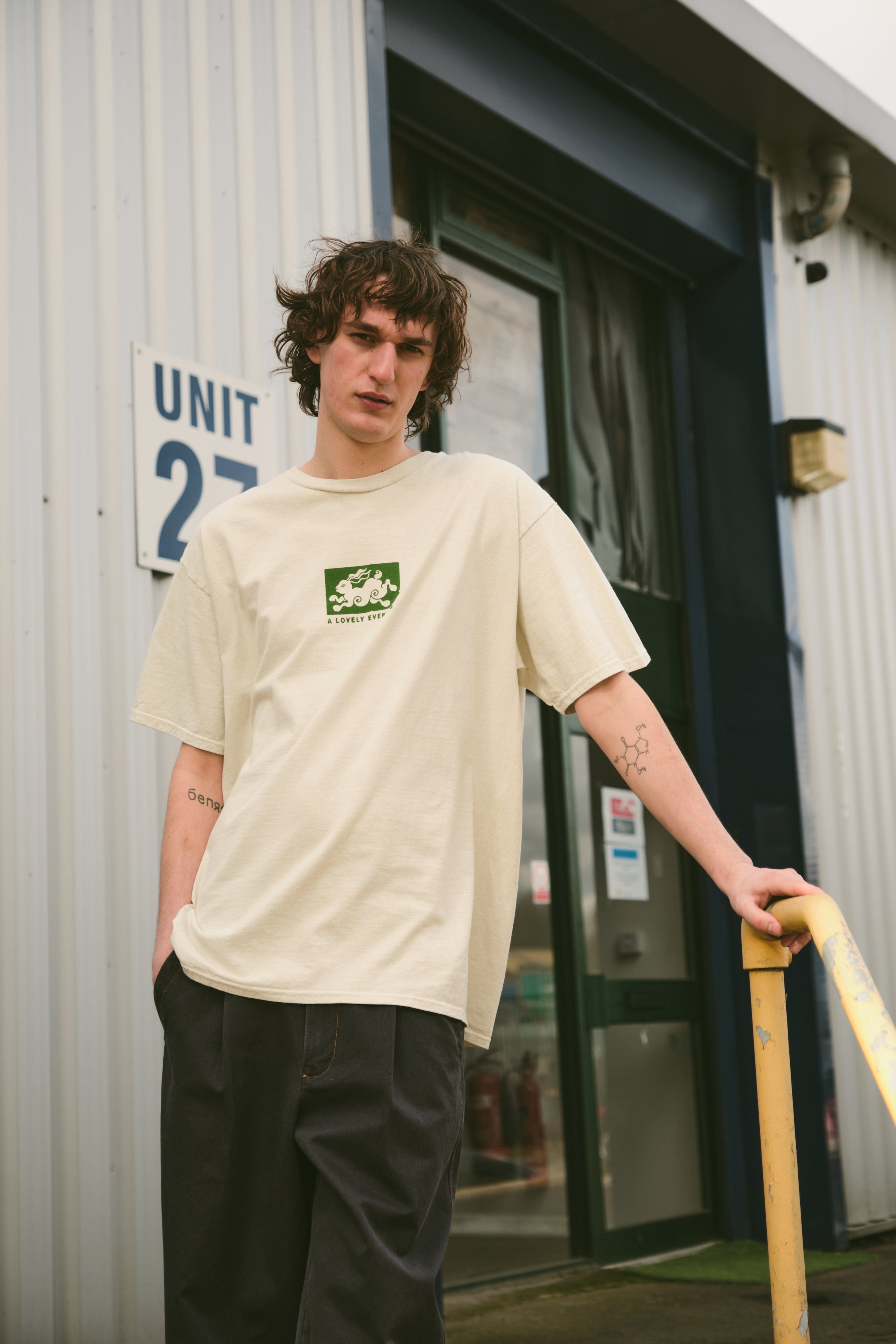 KBar Design KBAR X UN:IK 'Laughing With Friends' Vintage Washed Tee - Cream
