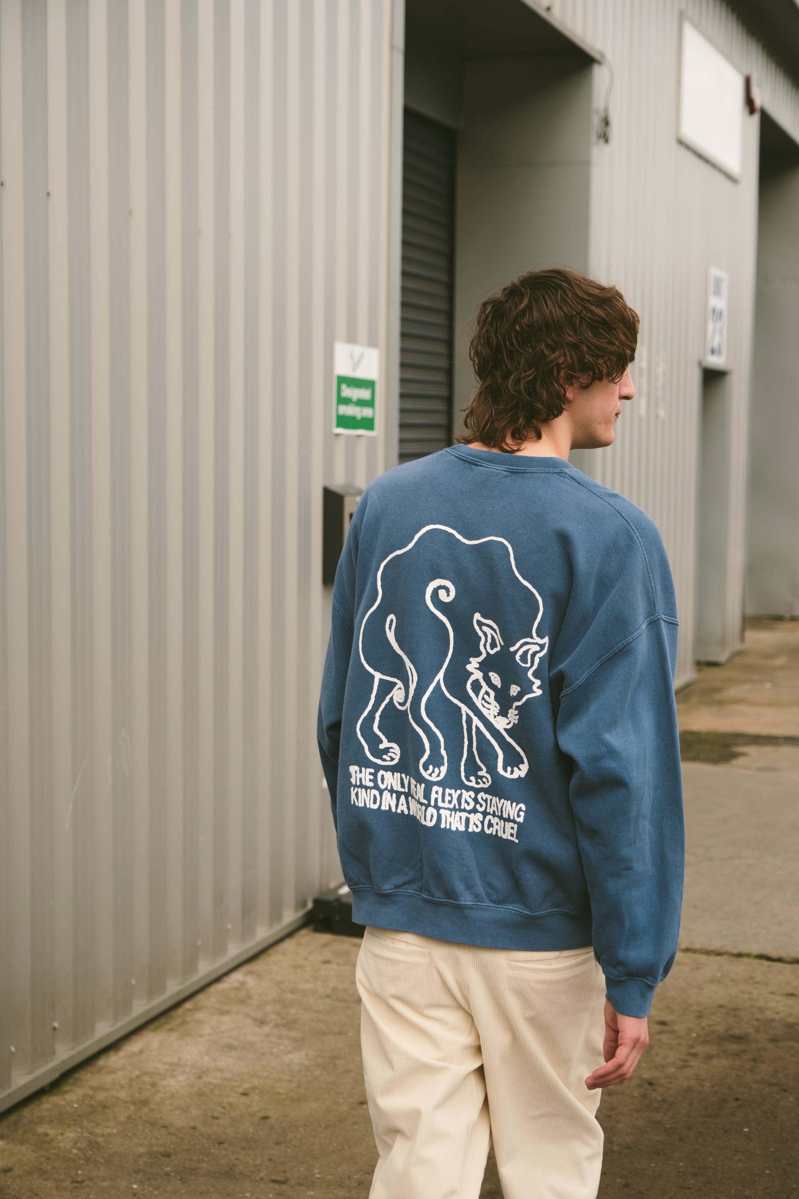 KBar Design KBAR X UN:IK 'Staying Kind' Vintage Washed Sweater - Blue