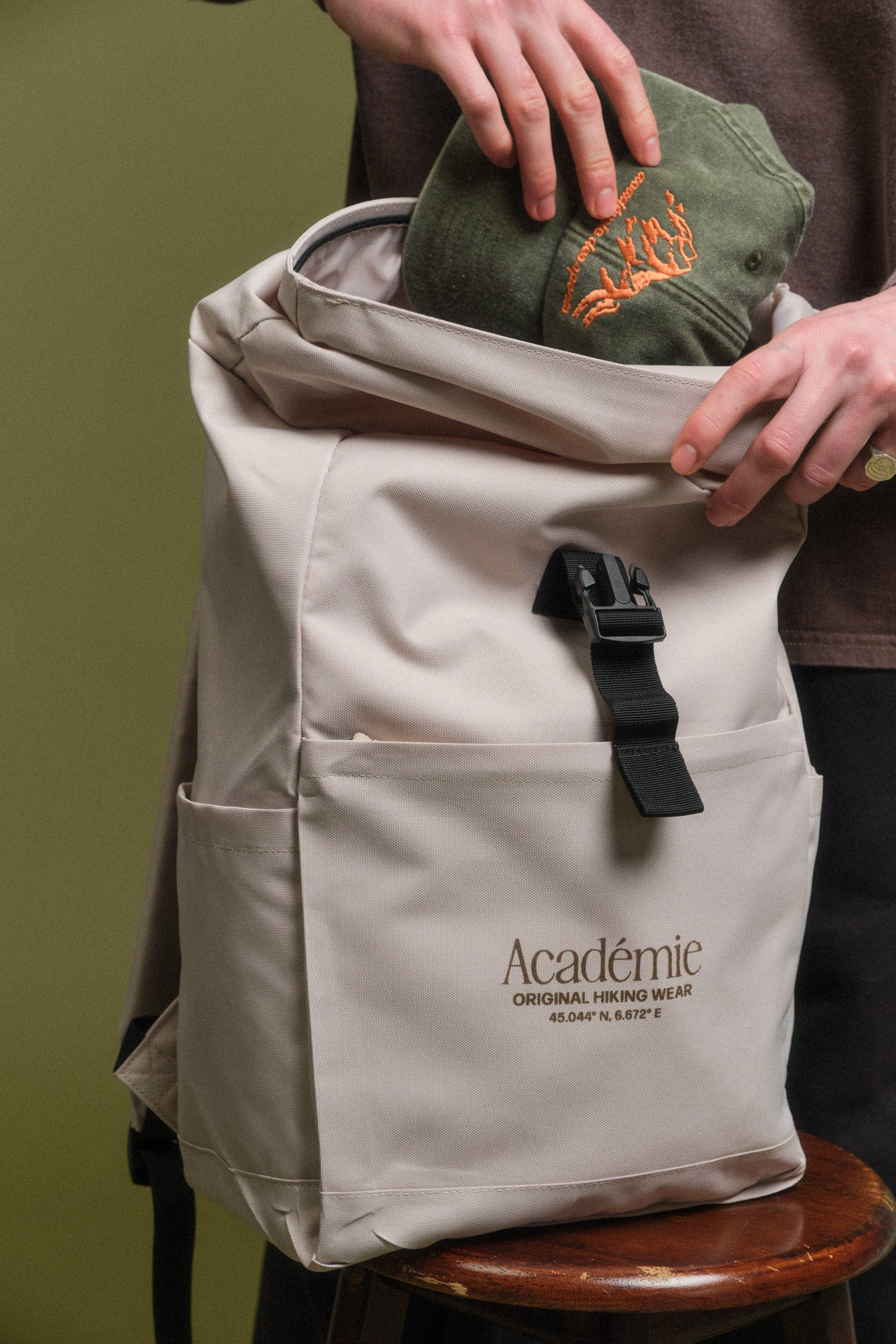 Vice 84 'Co-Ordinates' Roll Top Hiking Backpack - Natural Stone