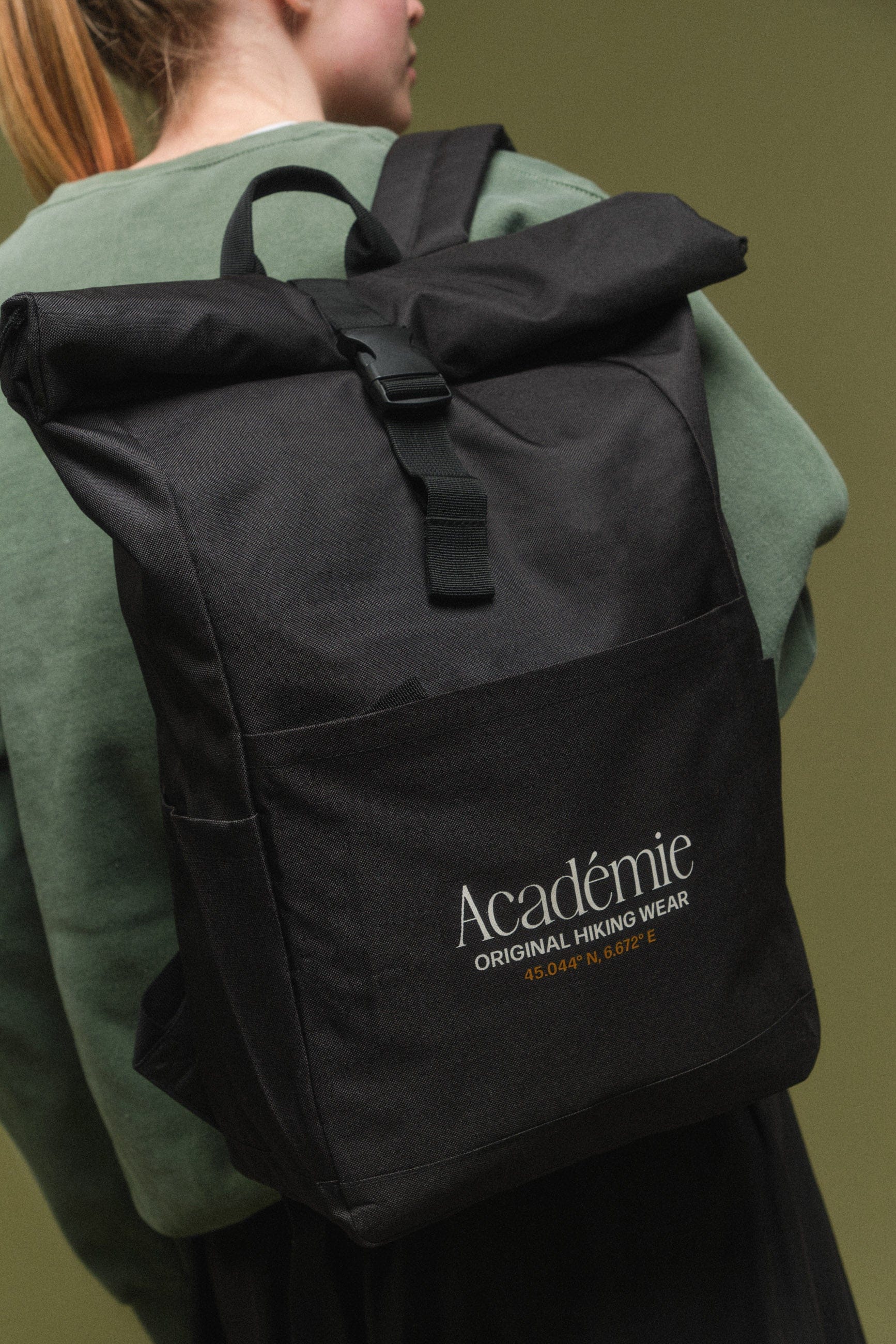 Vice 84 'Co-Ordinates' Roll Top Hiking Backpack - Black