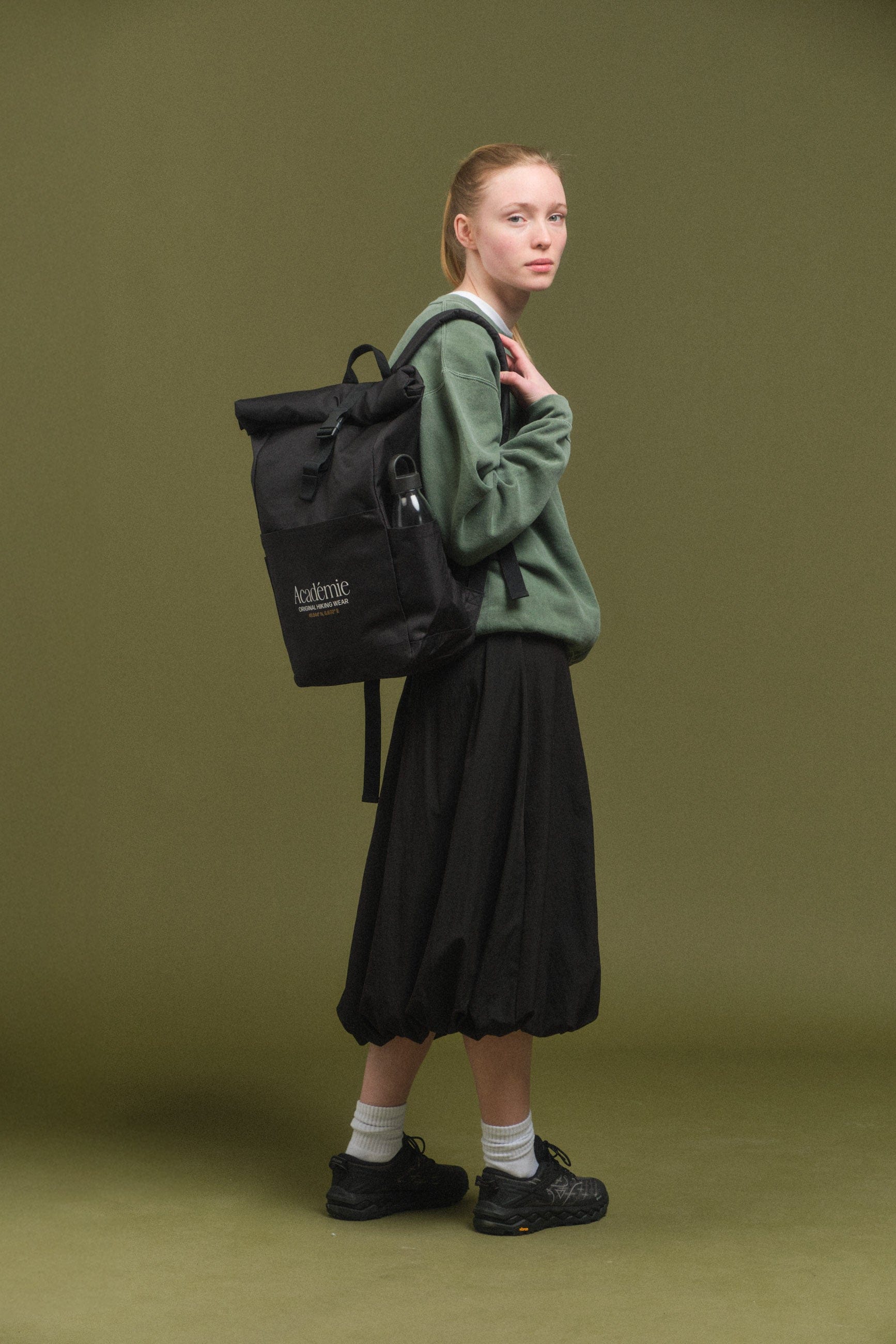 Vice 84 'Co-Ordinates' Roll Top Hiking Backpack - Black