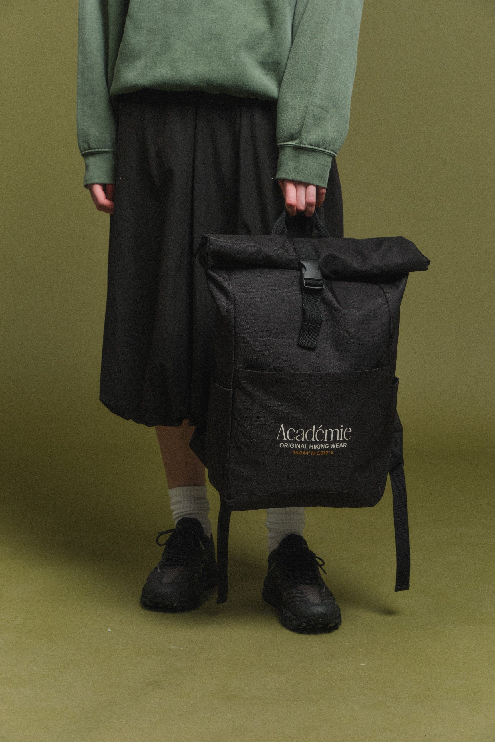 Vice 84 'Co-Ordinates' Roll Top Hiking Backpack - Black