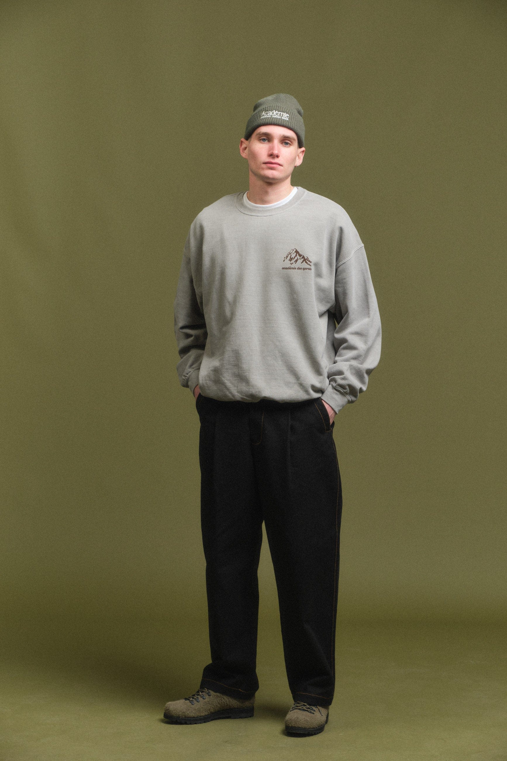 Vice 84 'Mountains' Vintage Washed Sweater - Stone Grey