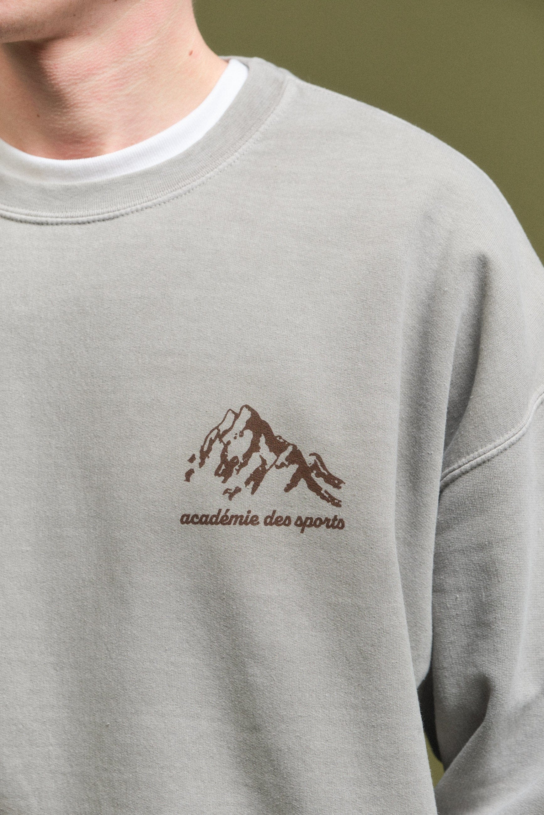 Vice 84 'Mountains' Vintage Washed Sweater - Stone Grey