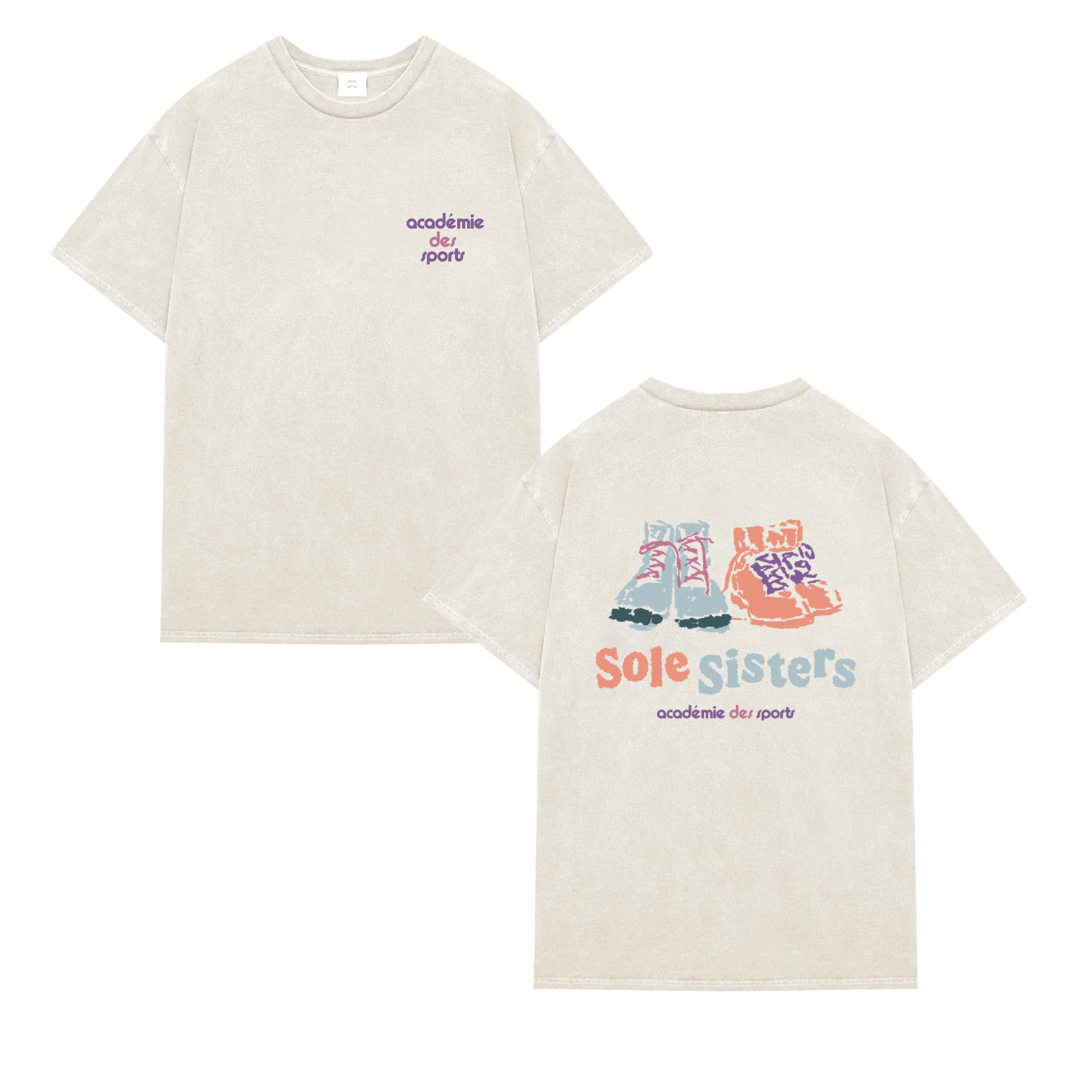 Vice 84 'Sole Sisters' Vintage Washed Tee - Ecru