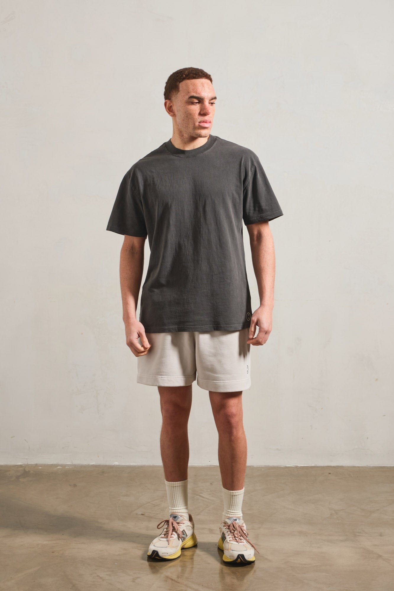 UN:IK Essentials Essentials Premium Faded Jogger Shorts - Vintage Bone