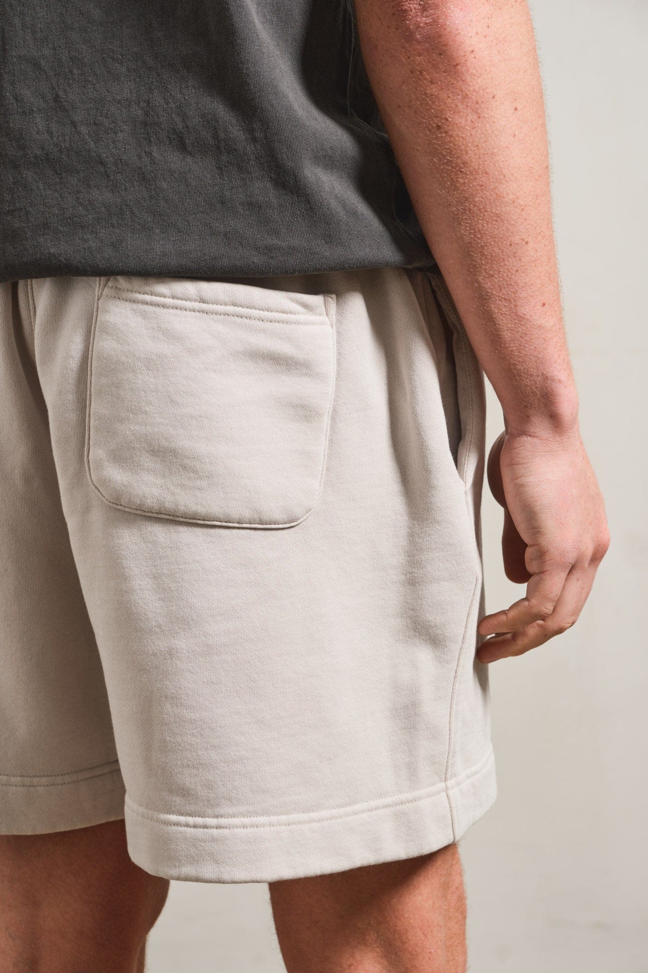 UN:IK Essentials Essentials Premium Faded Jogger Shorts - Vintage Bone