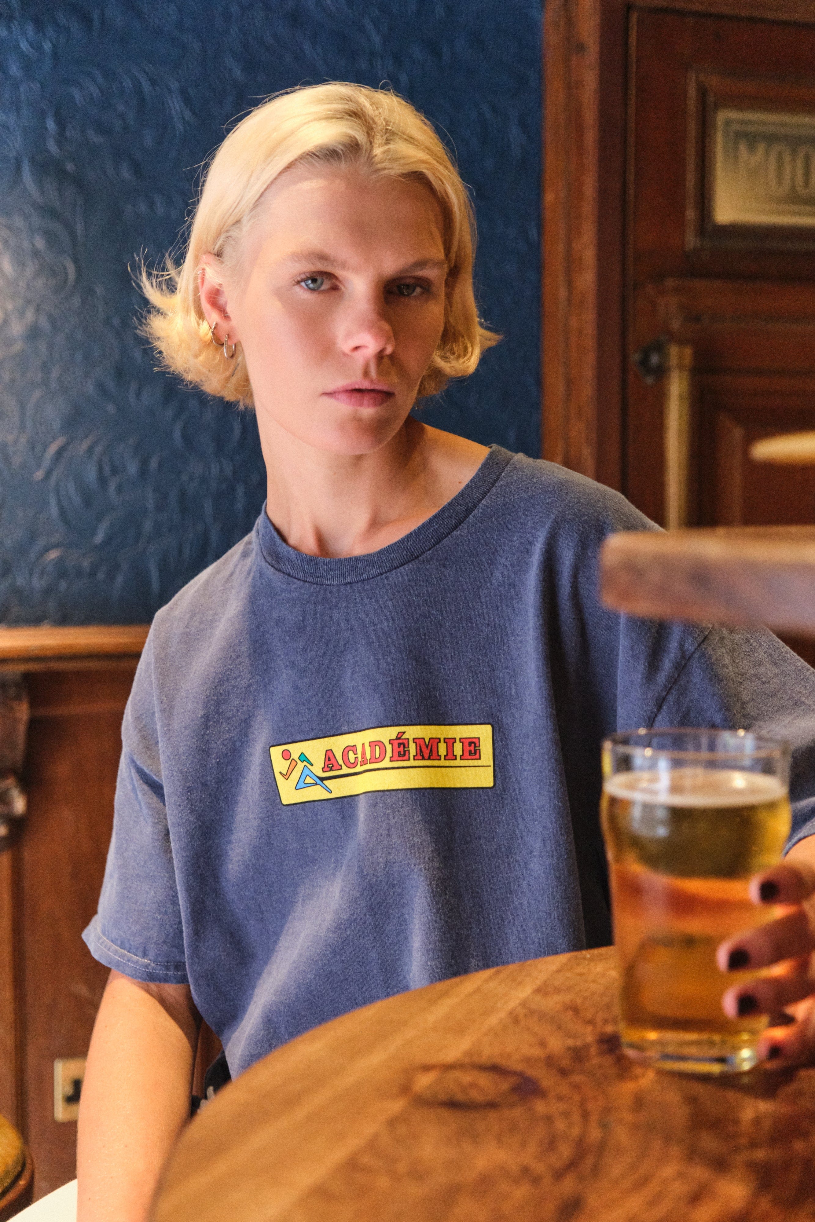 Vice 84 'Sticker' Vintage Washed Tee - Blue
