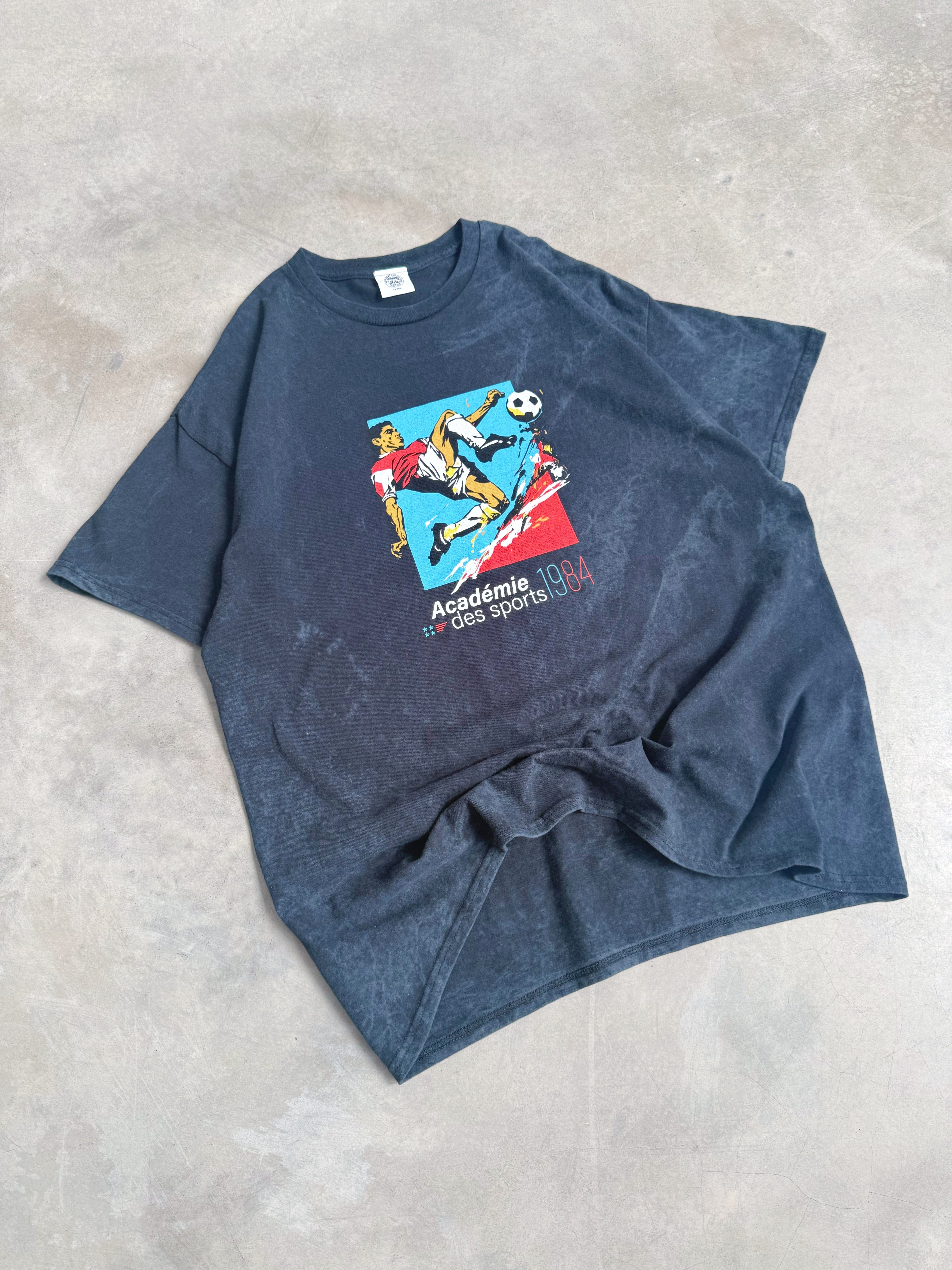 Vice 84 'Académie 1984' Acid Wash Tee - Black