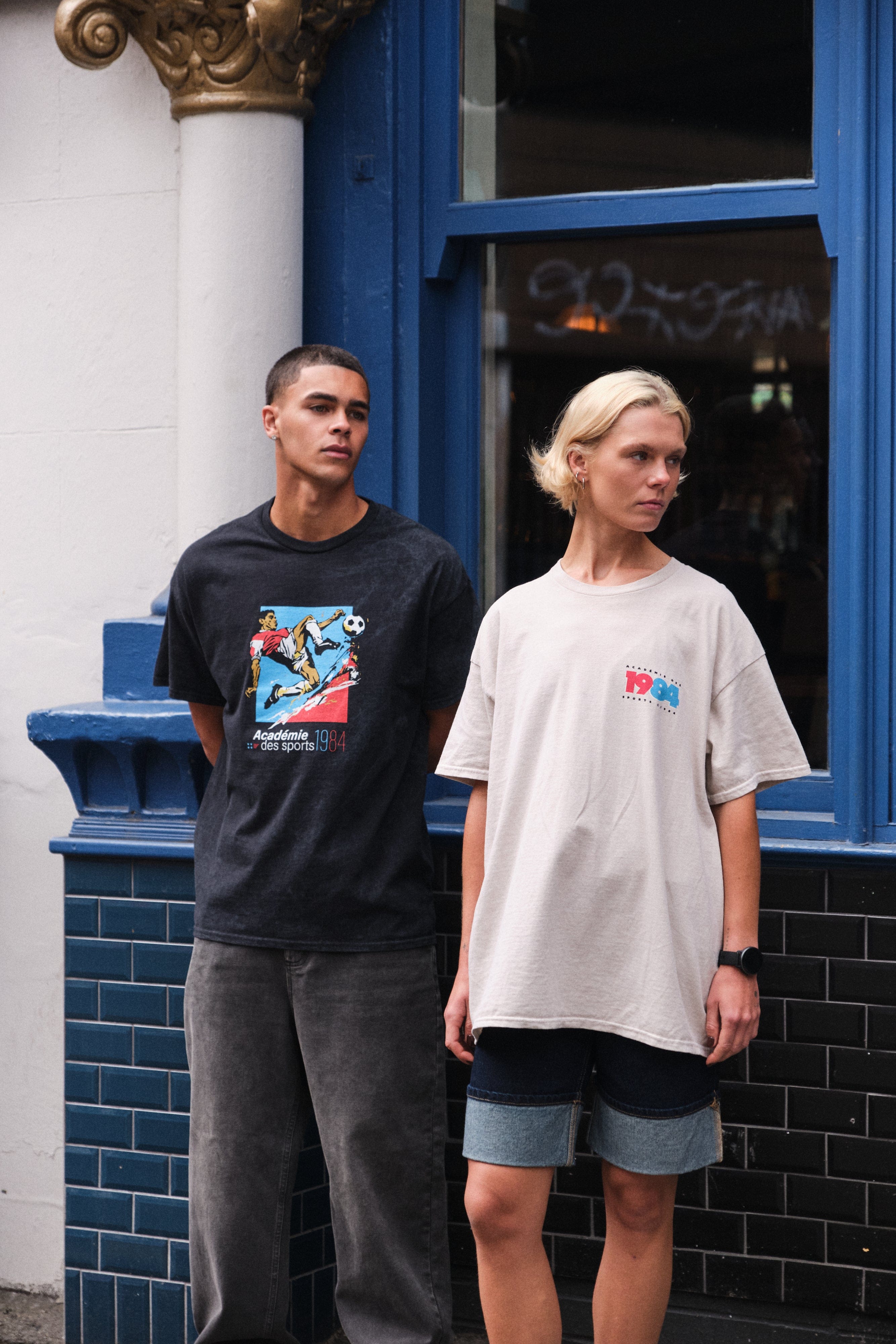 Vice 84 'Académie 1984' Acid Wash Tee - Black