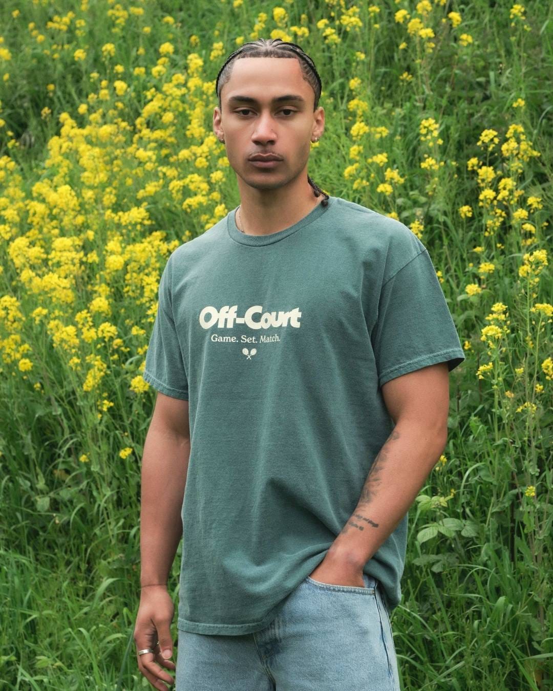 Vice 84 'Off-Court' Vintage Washed Tee - Forest