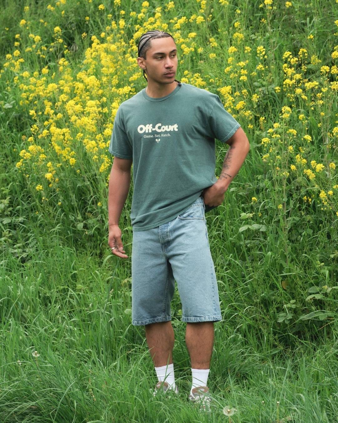 Vice 84 'Off-Court' Vintage Washed Tee - Forest