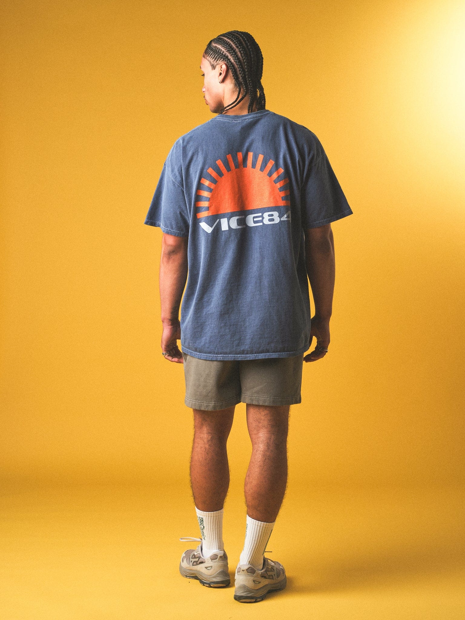 Vice 84 'Sun' Vintage Washed Tee - Navy