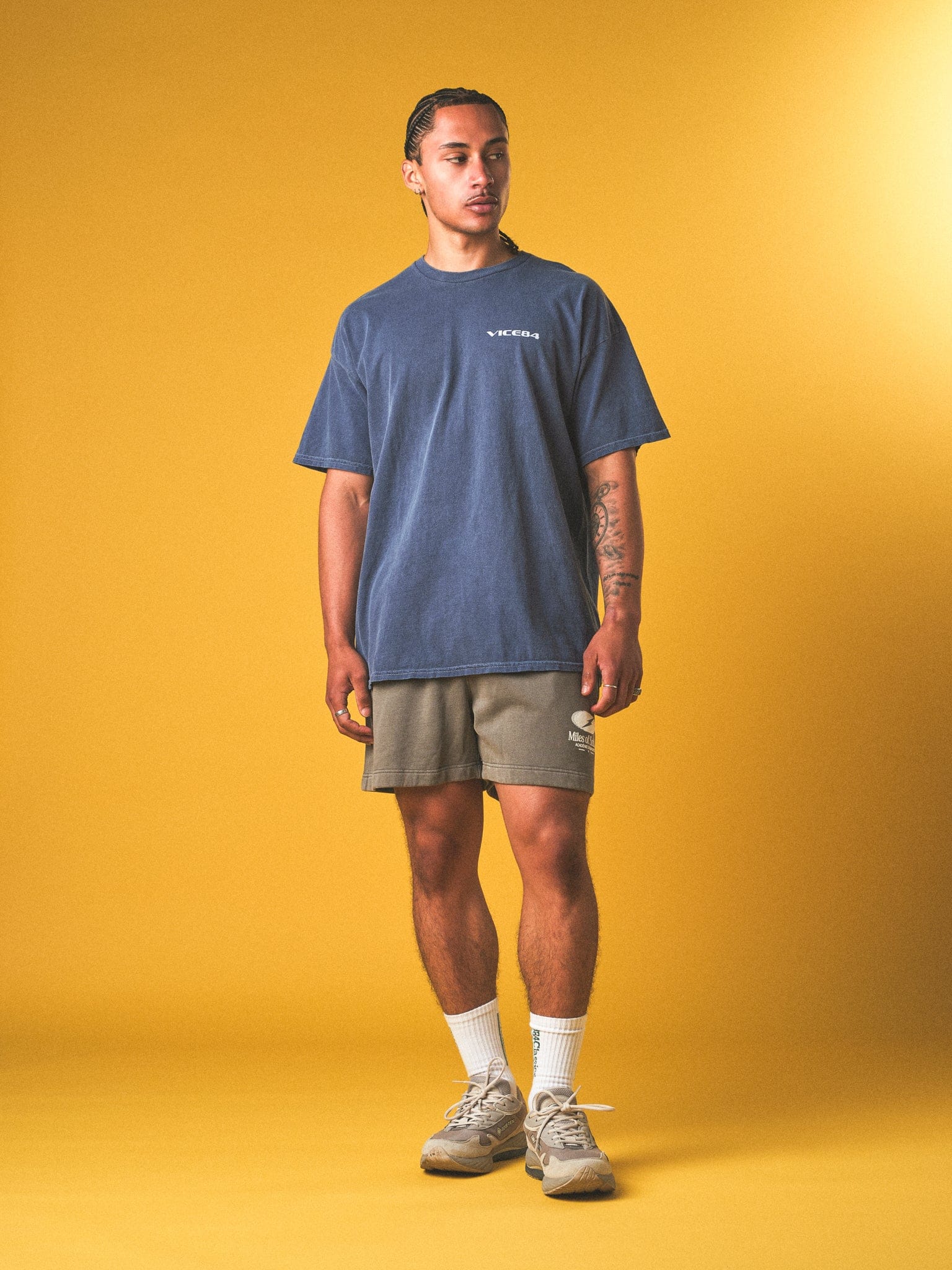 Vice 84 'Sun' Vintage Washed Tee - Navy