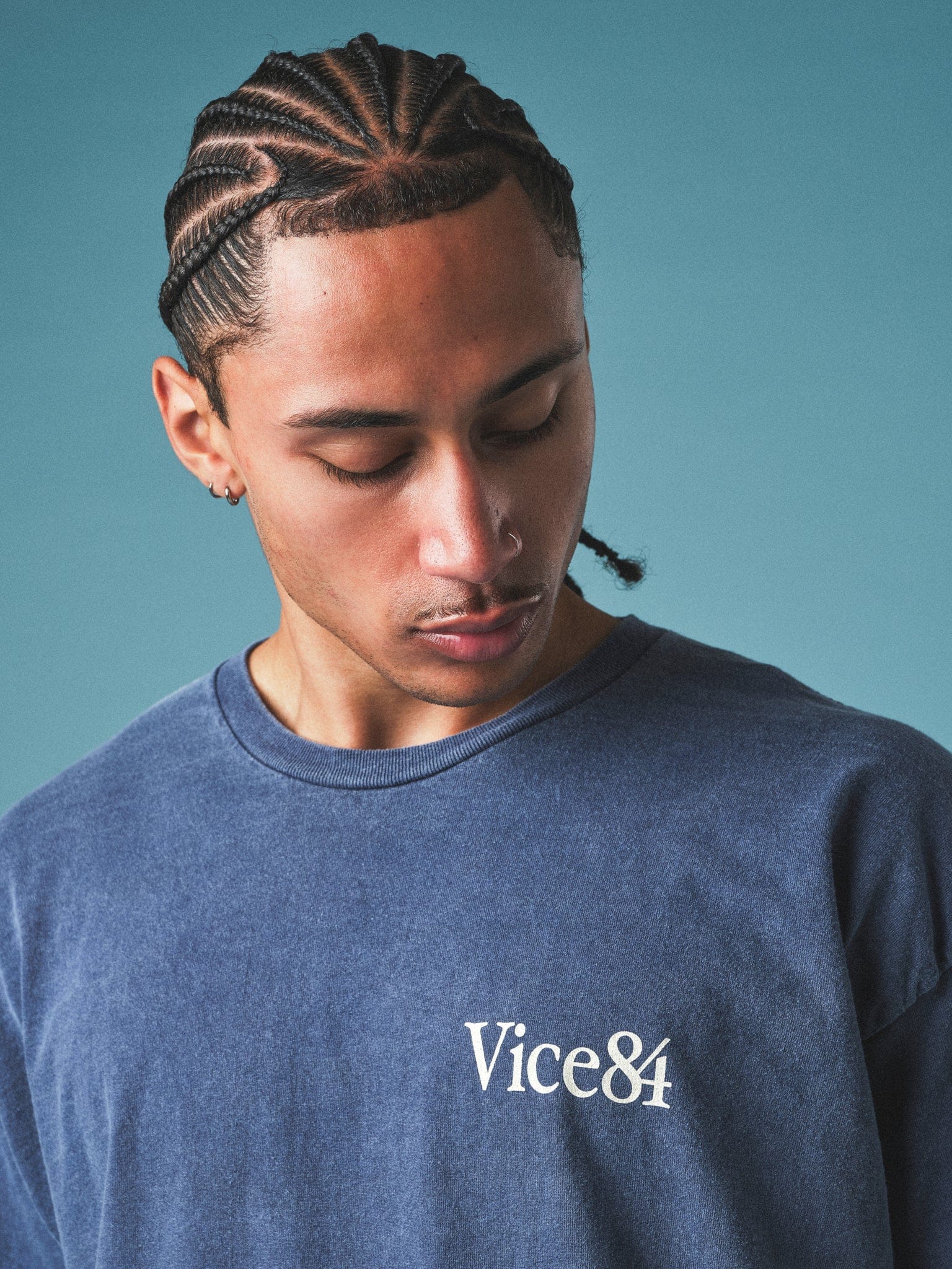 Vice 84 'Fitness Community' Vintage Washed Tee - Navy