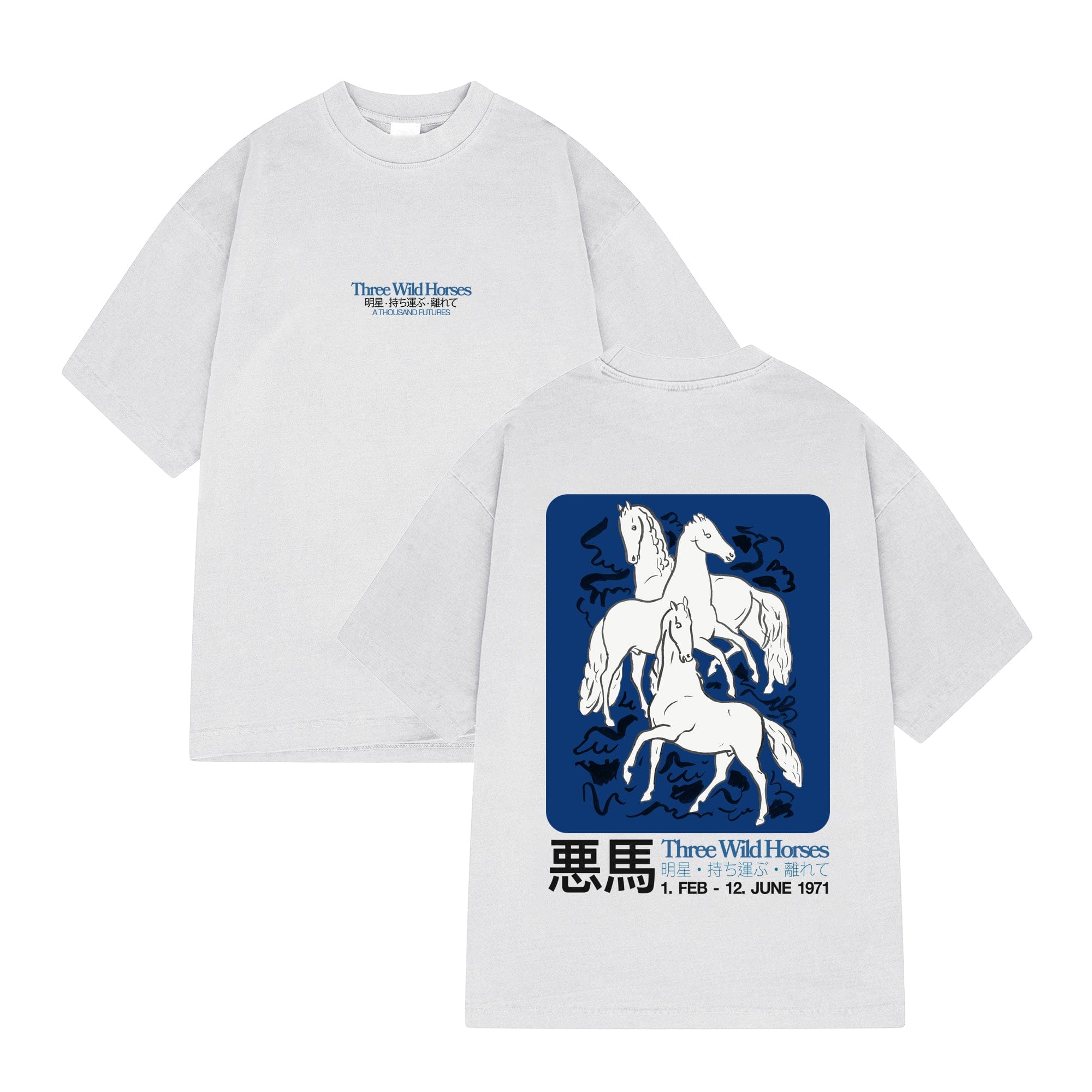 A Thousand Futures x GK 'Three Wild Horses' Tee - Grey