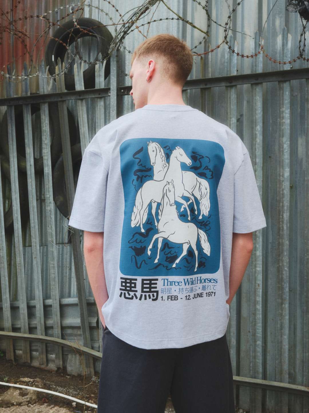 A Thousand Futures x GK 'Three Wild Horses' Tee - Grey